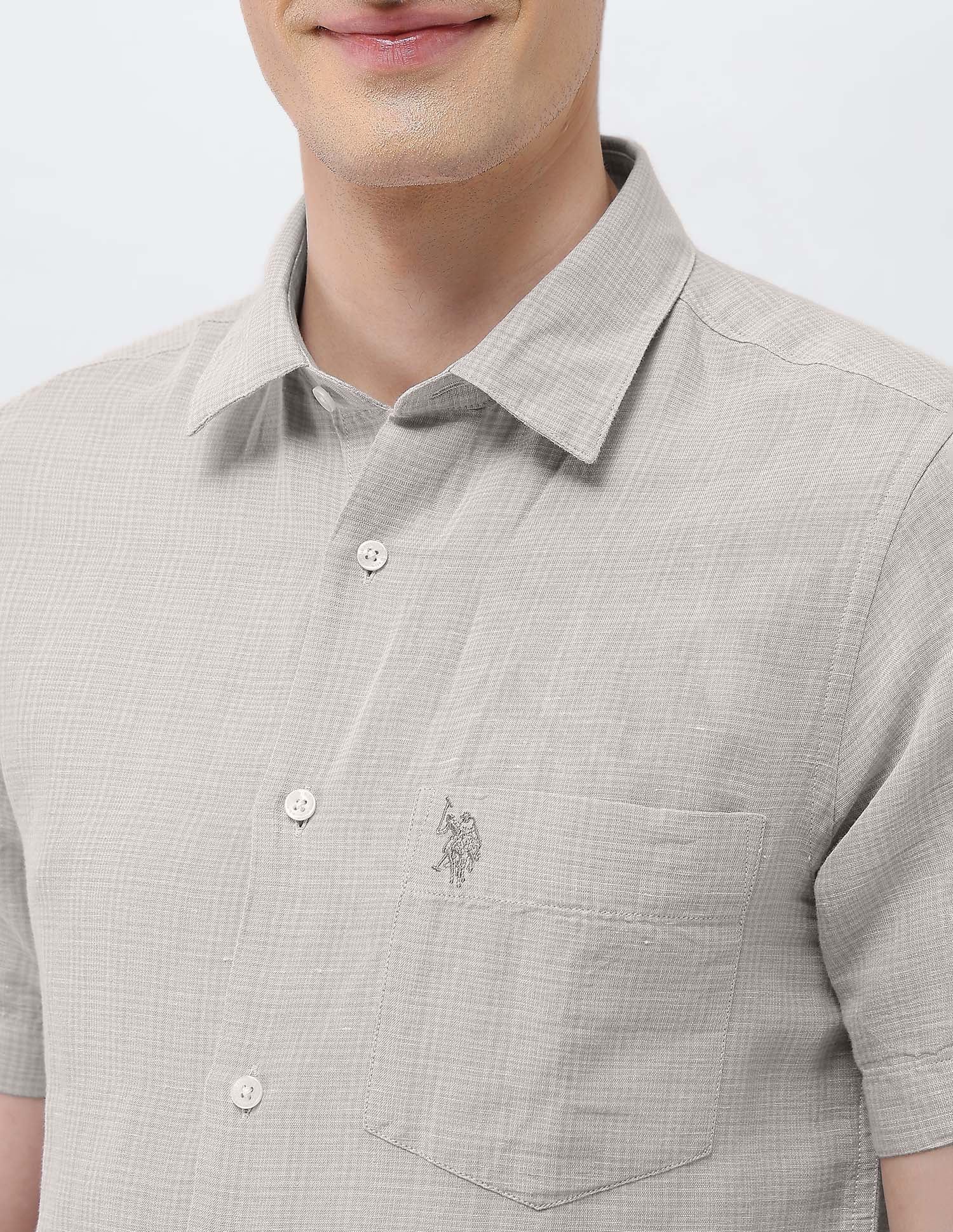 Sotogrande Regular Fit Shirt Khaki - U.S. Polo Assn. India | Large