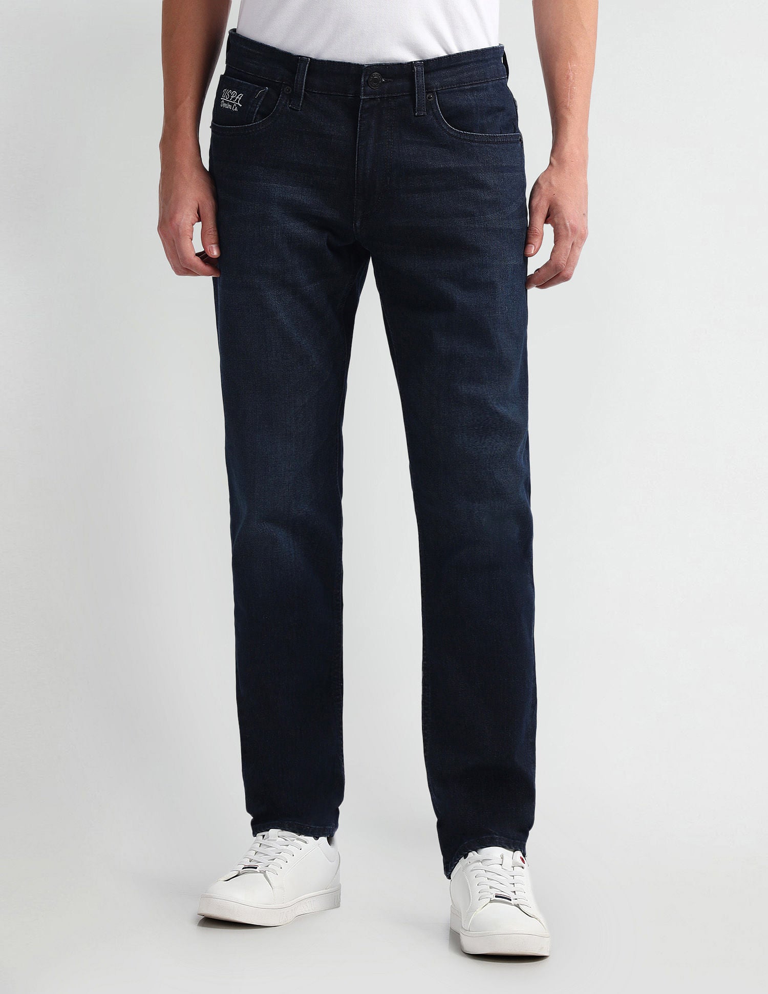 Brandon Slim Tapered Fit Blue Jeans Dark Blue - U.S. Polo Assn. India | Large