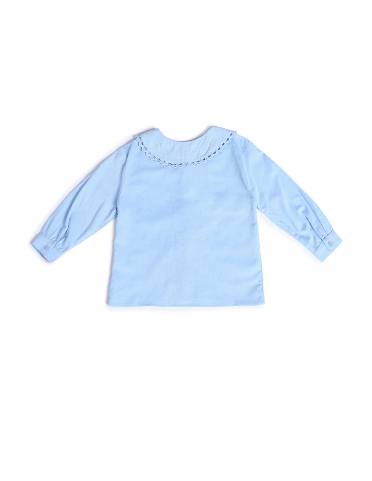Girls Peter Pan Collar Solid Top Light Blue - U.S. POLO ASSN. | Large