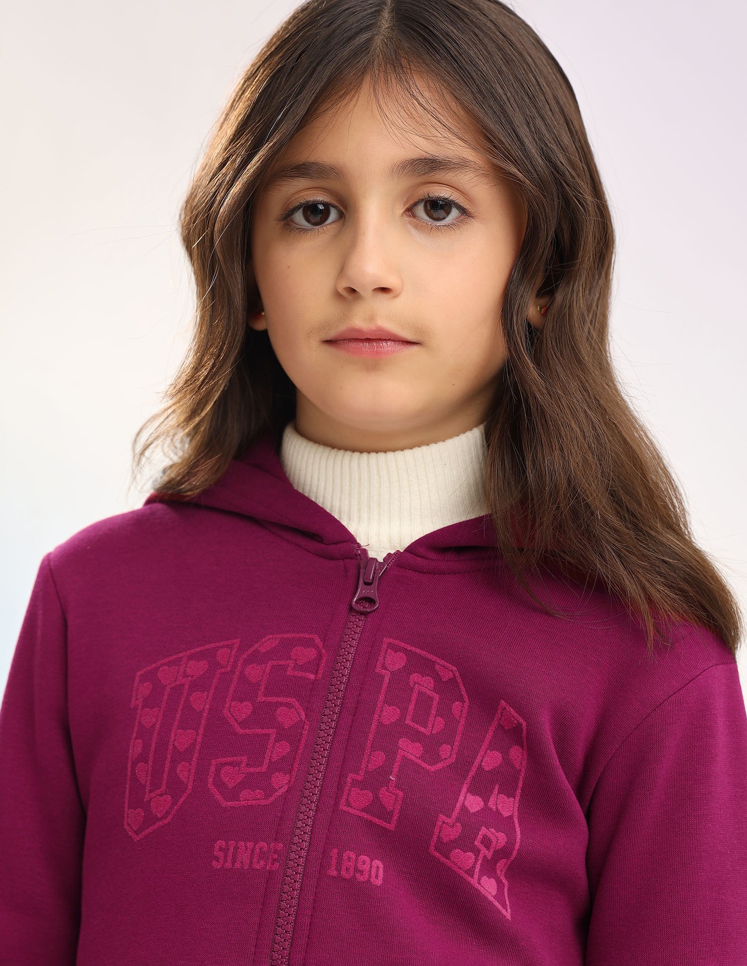 Brand Printed Regular Fit Sweatshirt Wine - U.S. POLO ASSN. | Large