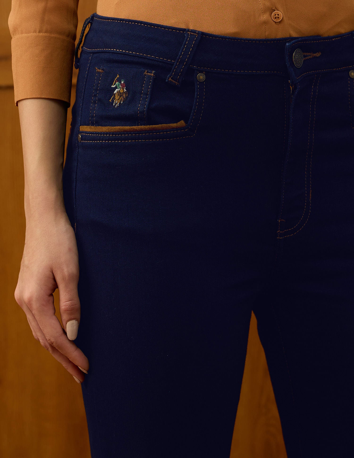 High Rise Straight Fit Jeans Blue - U.S. POLO ASSN. | Large