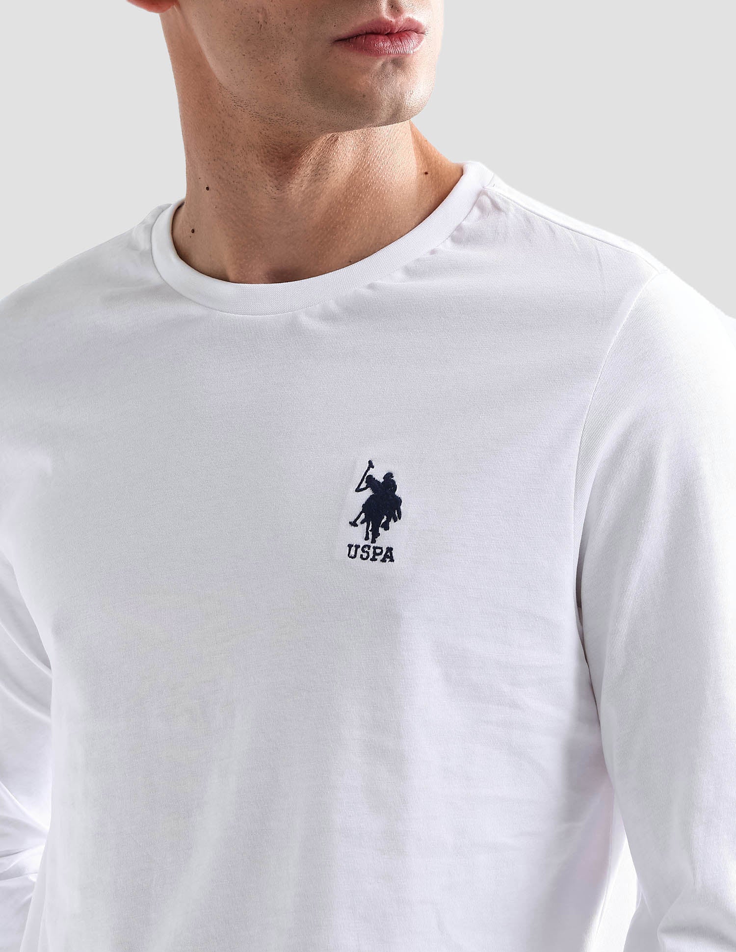 Pure Cotton Long Sleeve I693 Lounge T-Shirt - Pack Of 1 White - U.S. POLO ASSN. | Large