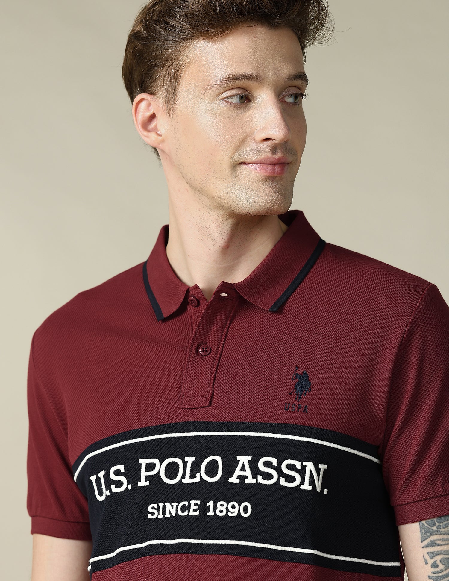 Brand Embroidered Regular Fit Polo Shirt Maroon - U.S. POLO ASSN. | Large