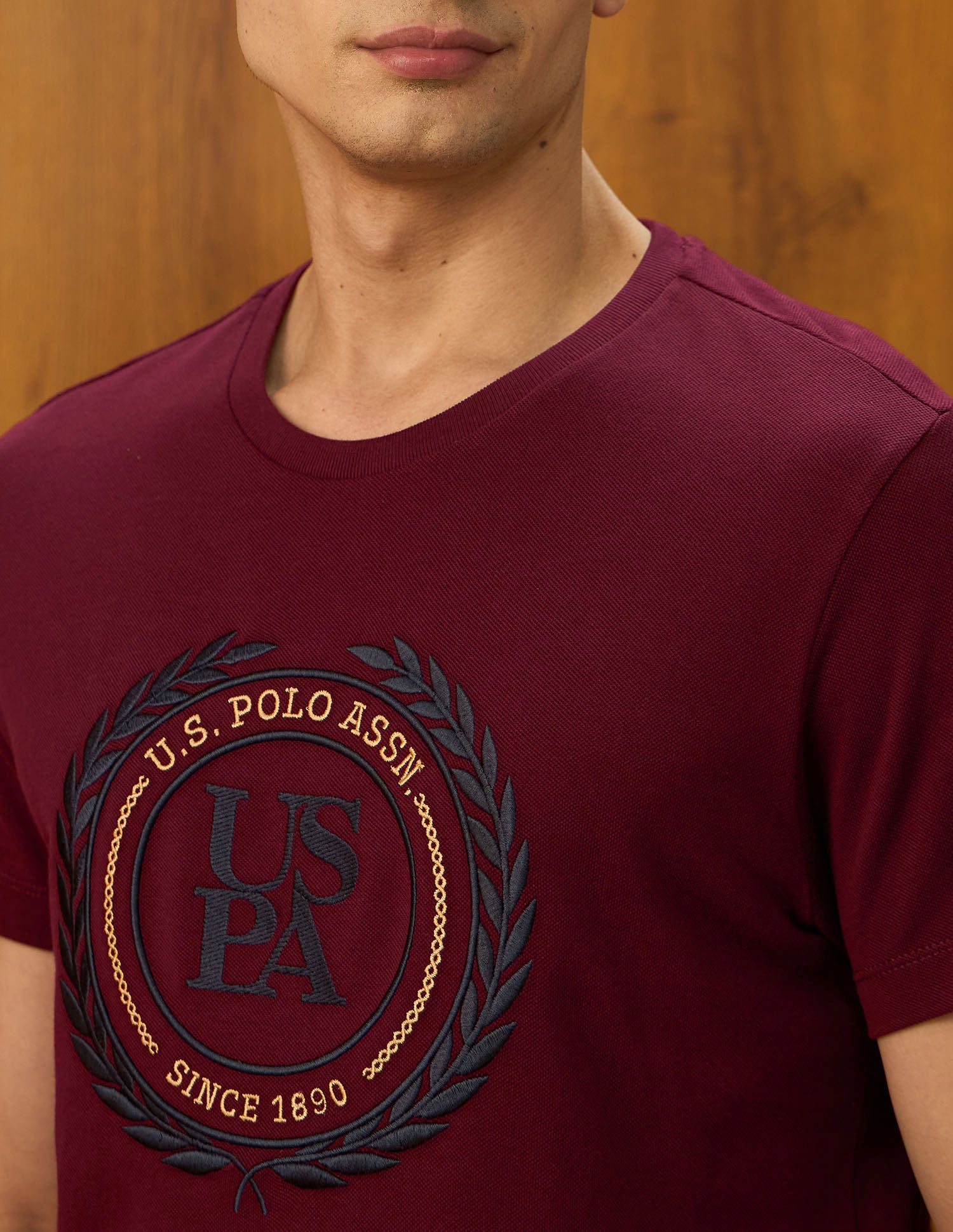Brand Embroidered Varsity Theatre T-Shirt Maroon - U.S. POLO ASSN. | Large
