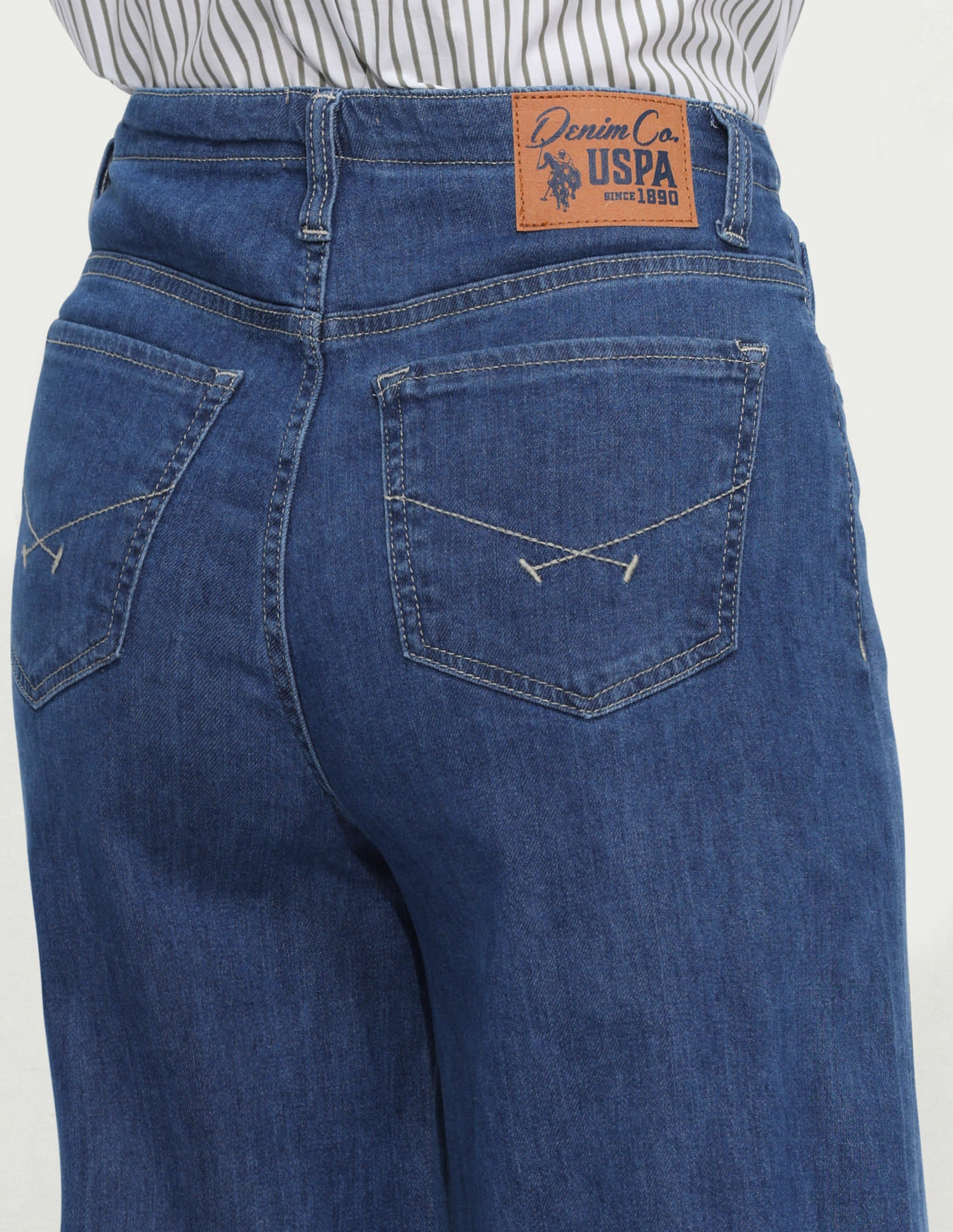 High Rise Wide Leg Fit Jeans Blue - U.S. Polo Assn. India | Large
