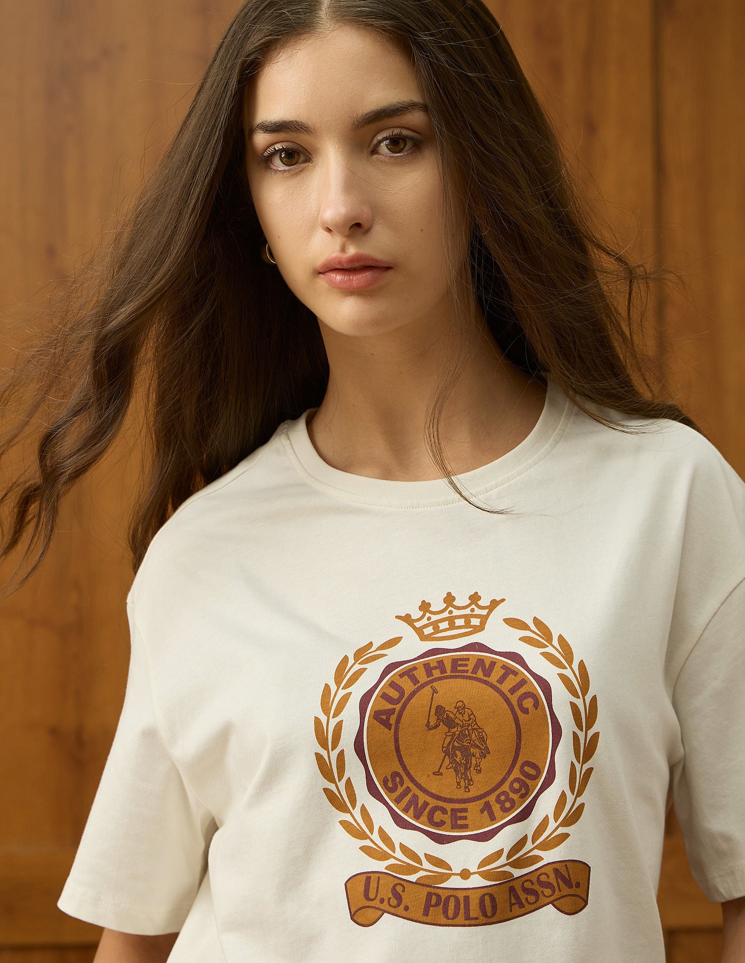 Oversized Fit Brand Printed T-Shirt Off White - U.S. POLO ASSN. | Large