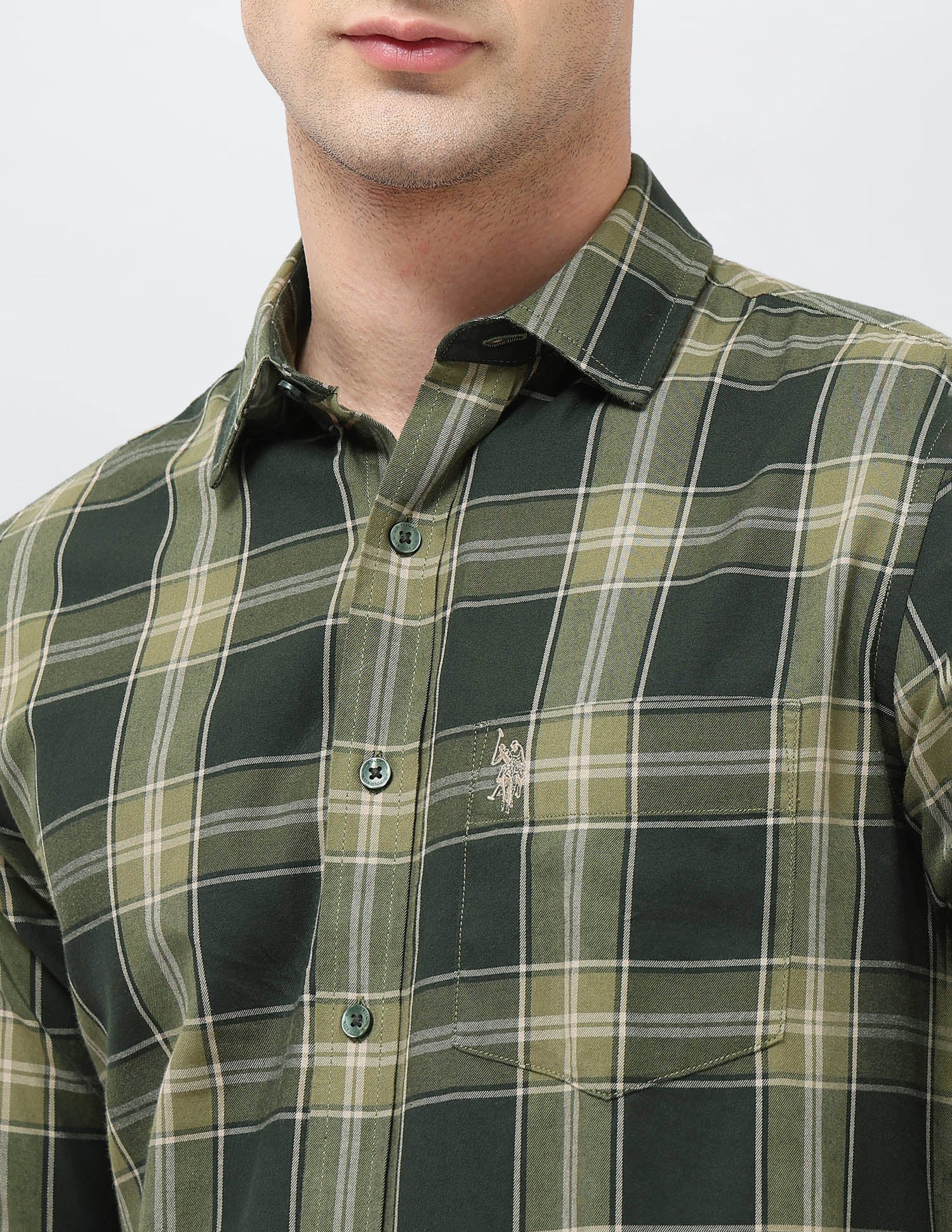 Twill Tailored Fit Shirt Olive - U.S. POLO ASSN. | Large