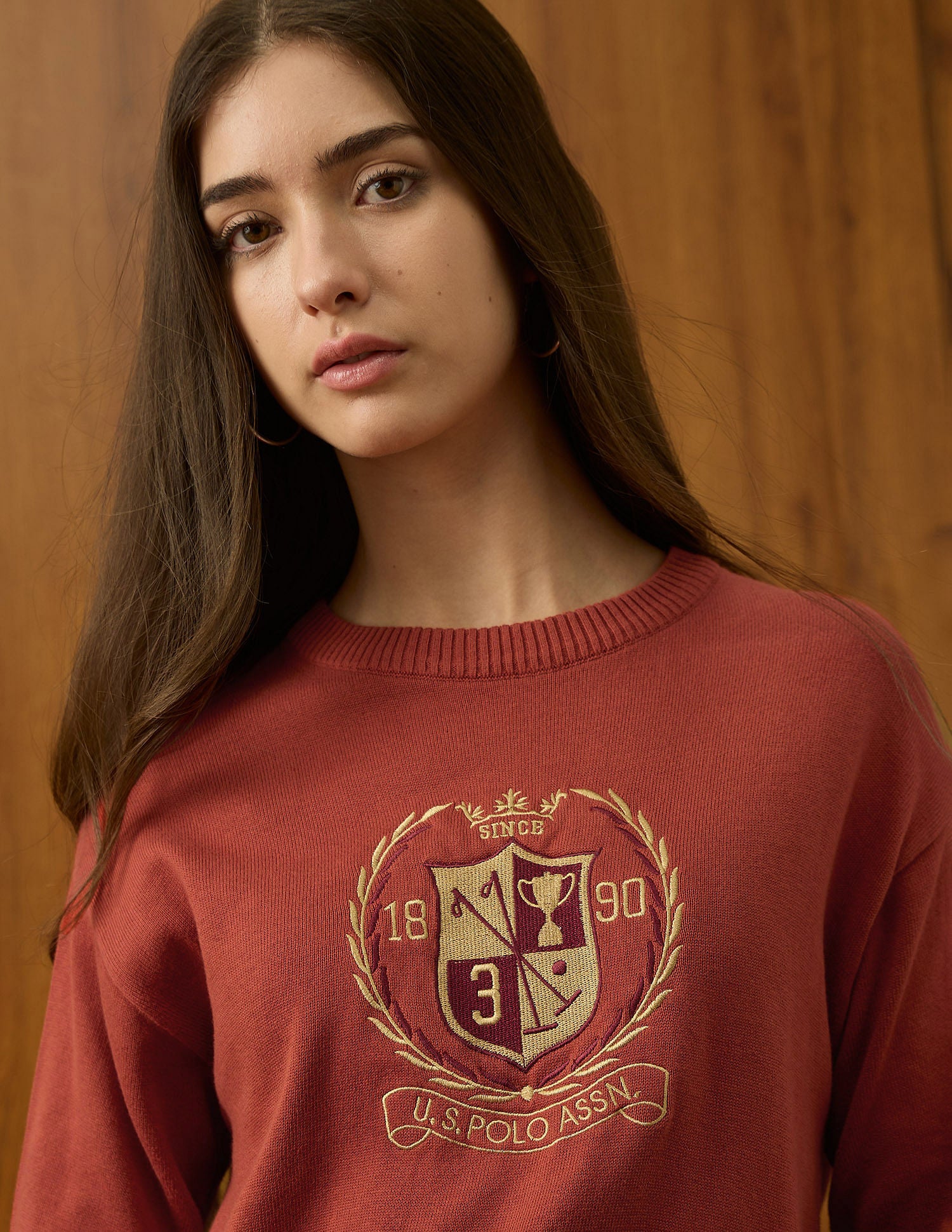 Drop Shoulder Relaxed Fit Sweater Orange - U.S. POLO ASSN. | Large