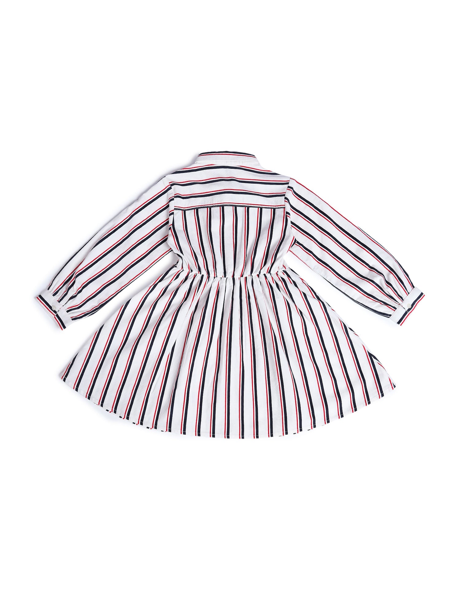Girls Vertical Striped Corduroy Dress Snow White - U.S. Polo Assn. India | Large