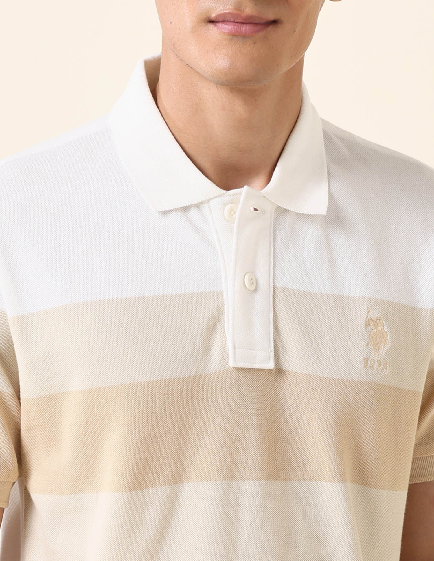 Pure Cotton Classic Polo Shirt Off White - U.S. Polo Assn. India | Large