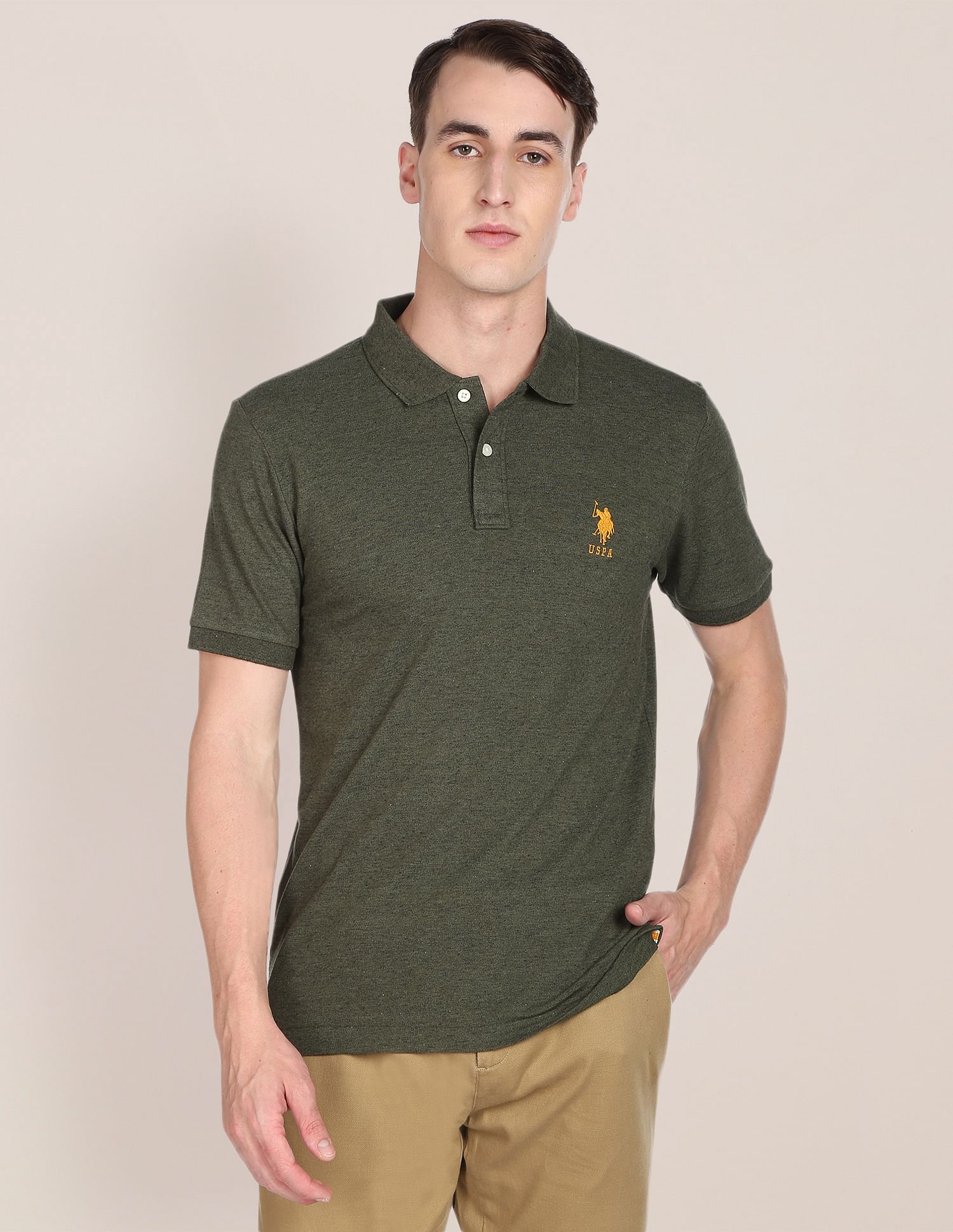 Heathered Long Sleeve Polo Shirt – U.S. Polo Assn. India