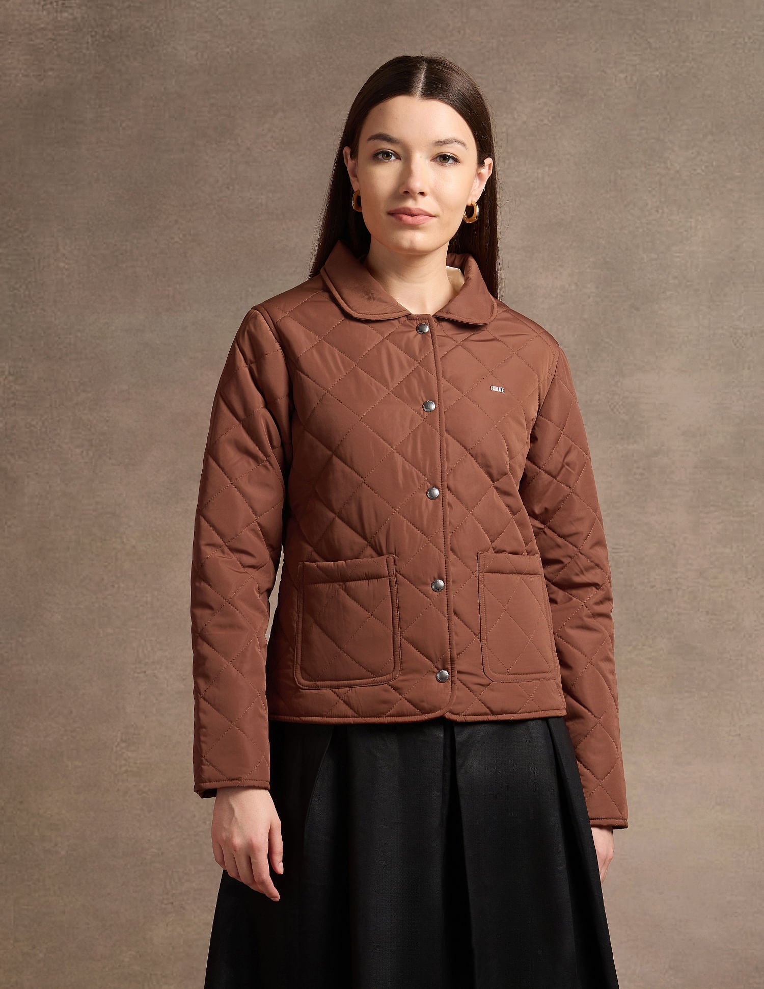 Peter Pan Collar Puffer Jacket Tan - U.S. POLO ASSN. | Large