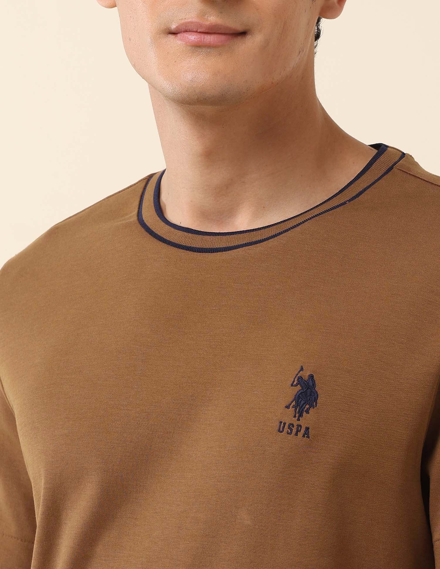 Pure Cotton Slim Fit T-Shirt Mustard - U.S. Polo Assn. India | Large