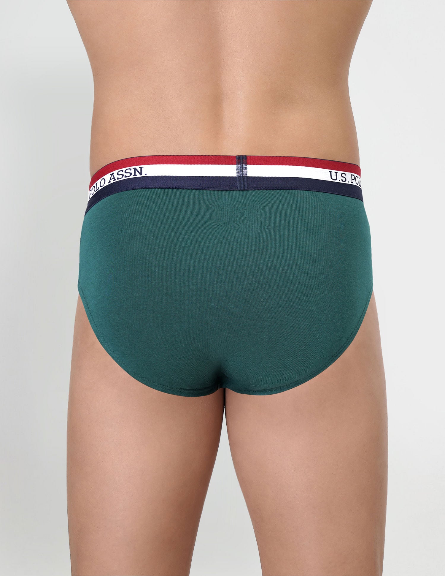 Striped Waistband EB002 Briefs - Pack Of 2 Black and Green - U.S. POLO ASSN. | Large