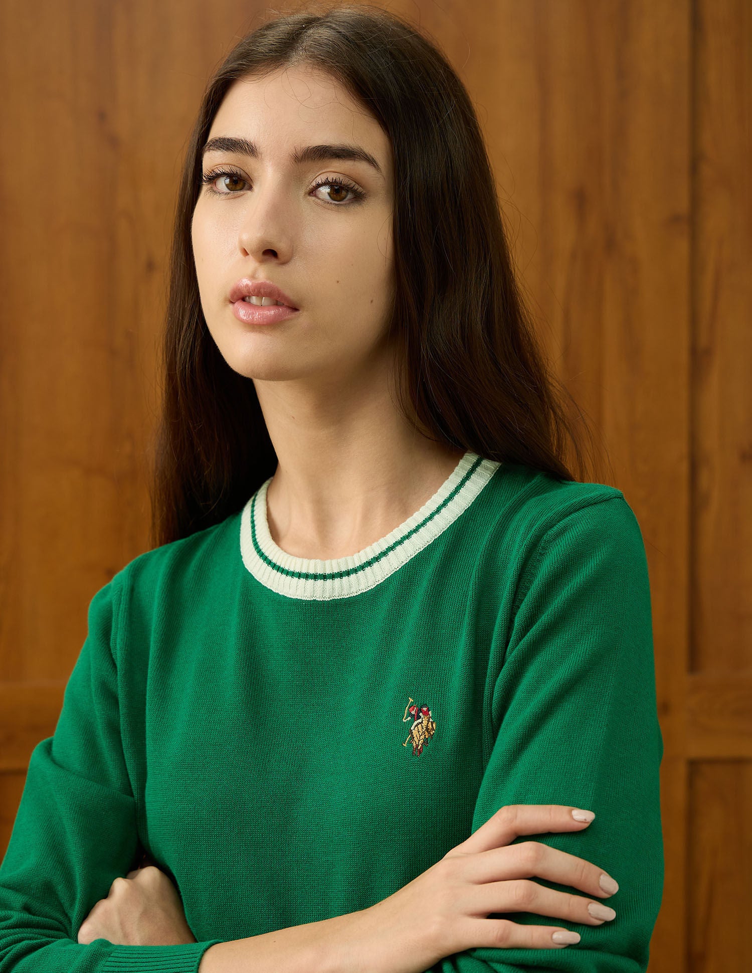 Relaxed Fit Solid Sweater Green - U.S. POLO ASSN. | Large