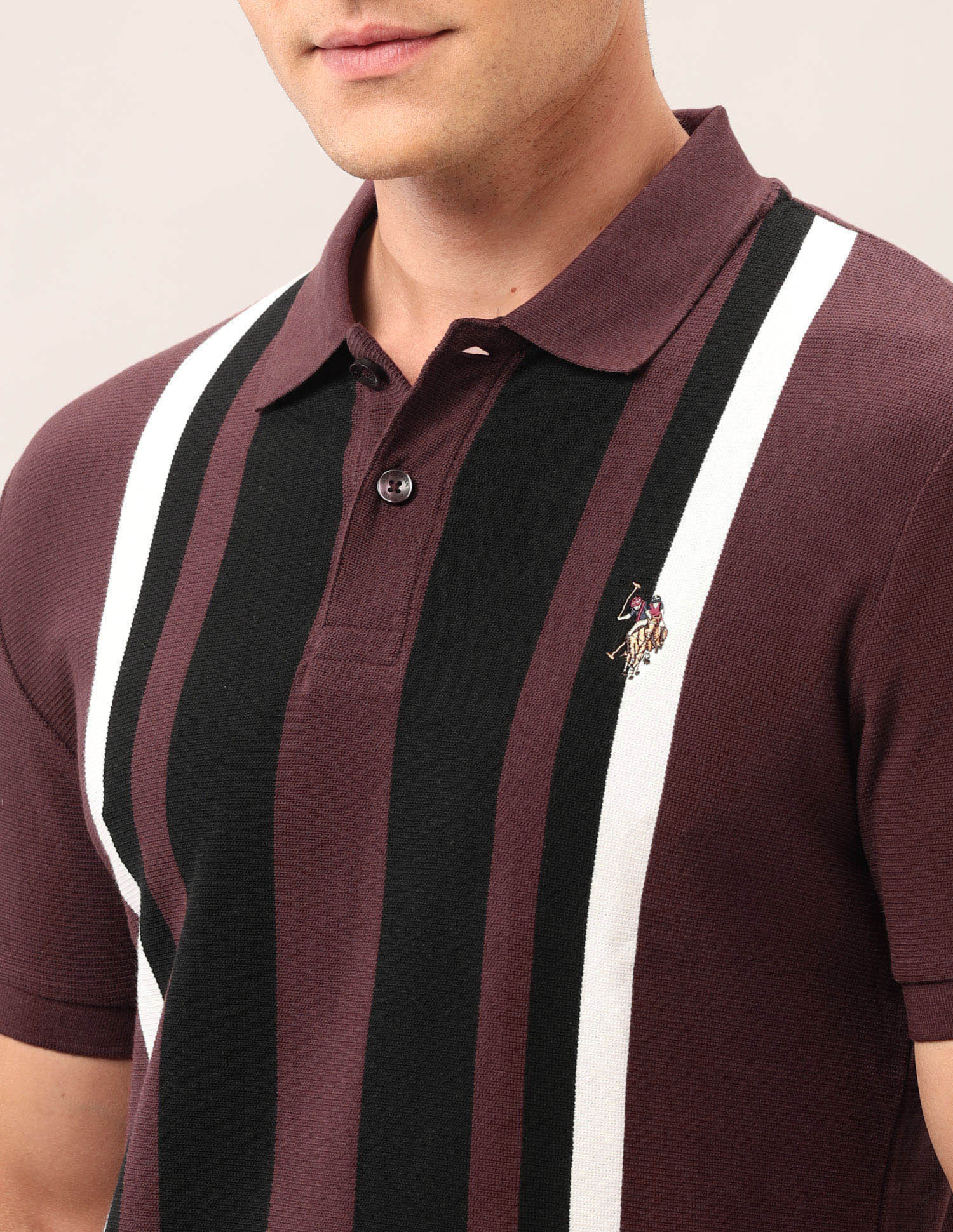 Muscle Fit Outdoor Polo Shirt Burgundy - U.S. Polo Assn. India | Large