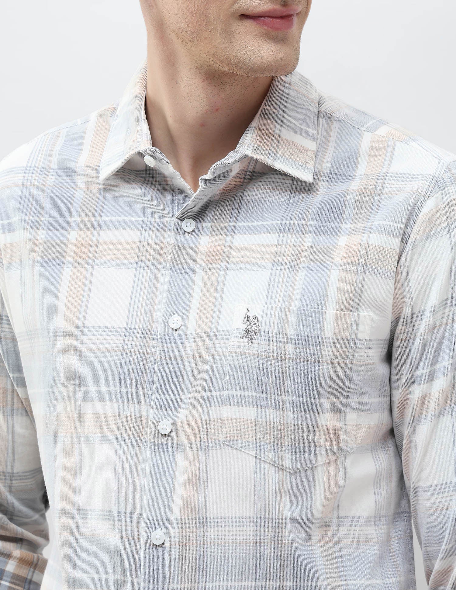 Corduroy Tailored Fit Shirt Grey - U.S. POLO ASSN. | Large