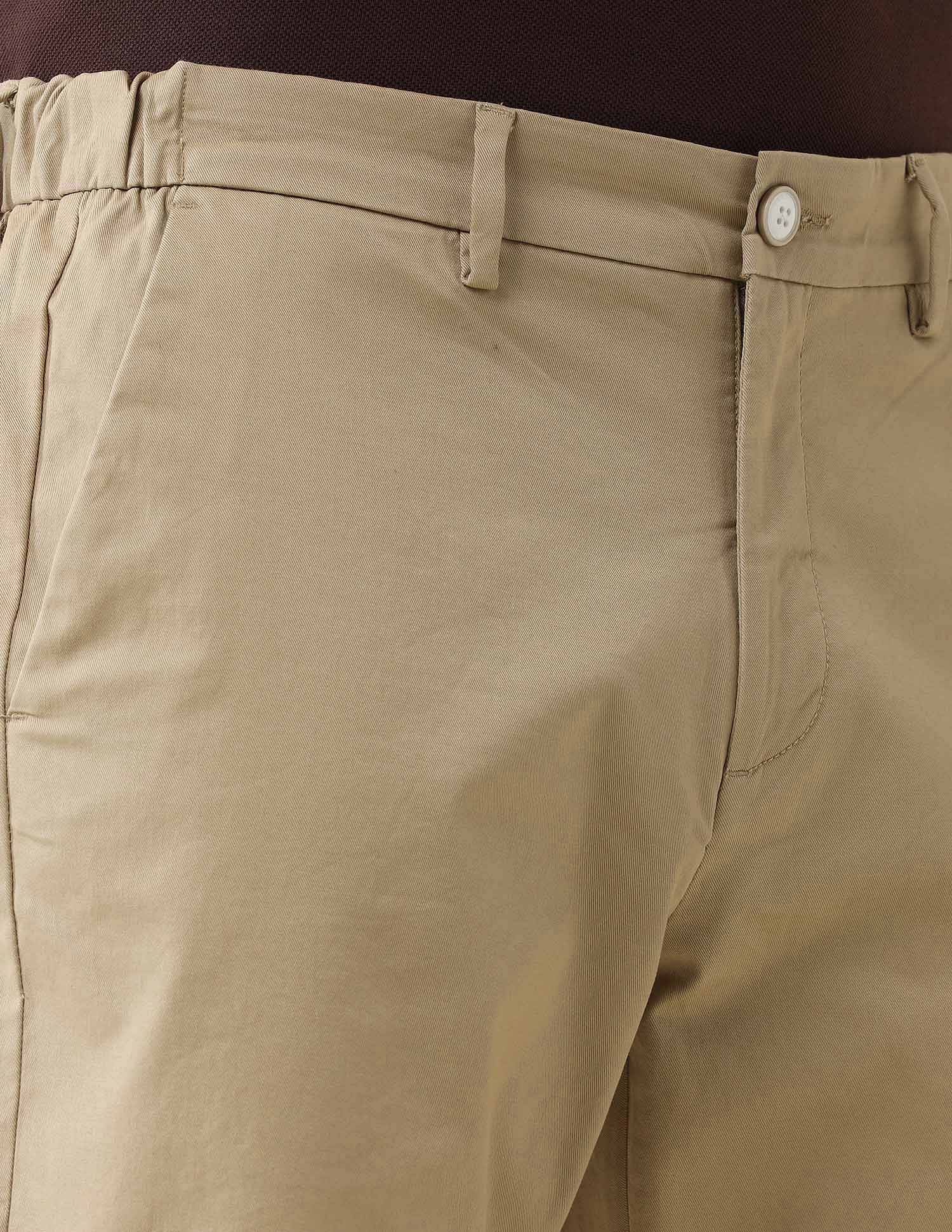 Straight Fit Solid Chinos Khaki - U.S. Polo Assn. India | Large
