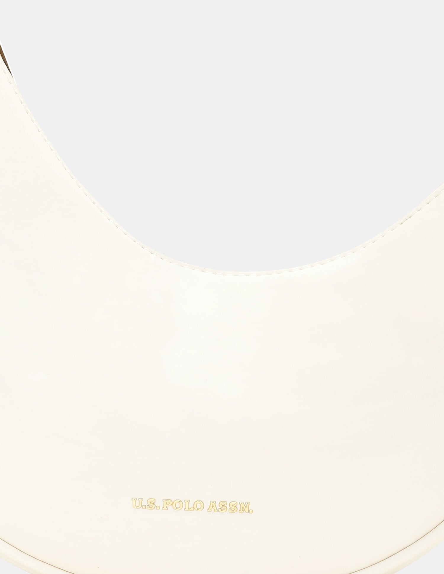 Women Belle Half-Moon Shoulder Bag with Patent Finish White - U.S. POLO ASSN. | Large