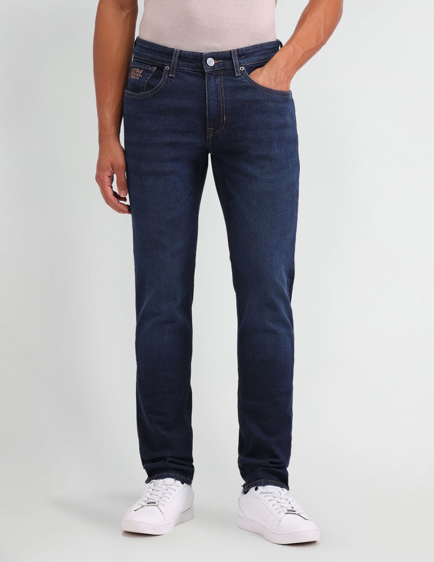 Brandon Slim Tapered Fit Blue Jeans Blue - U.S. Polo Assn. India | Large