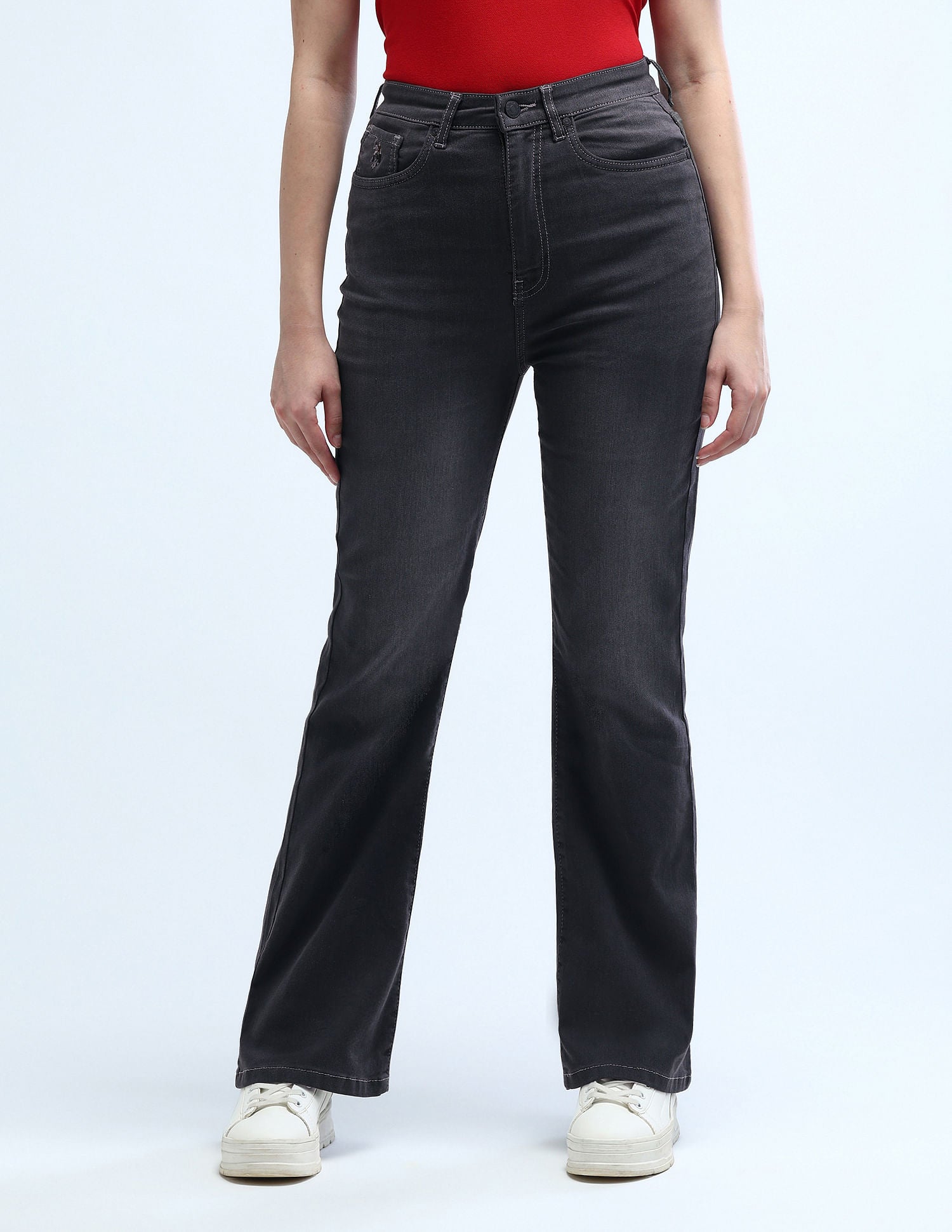 Ultra High Rise Bootcut Jeans Grey - U.S. Polo Assn. India | Large