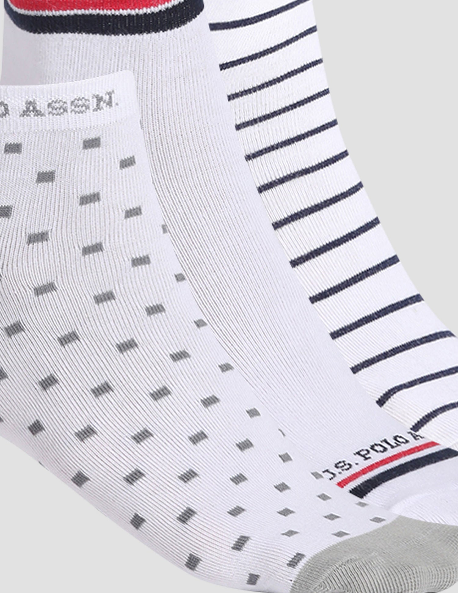 Ankle Length I646 Socks - Pack Of 3 White - U.S. Polo Assn. India | Large