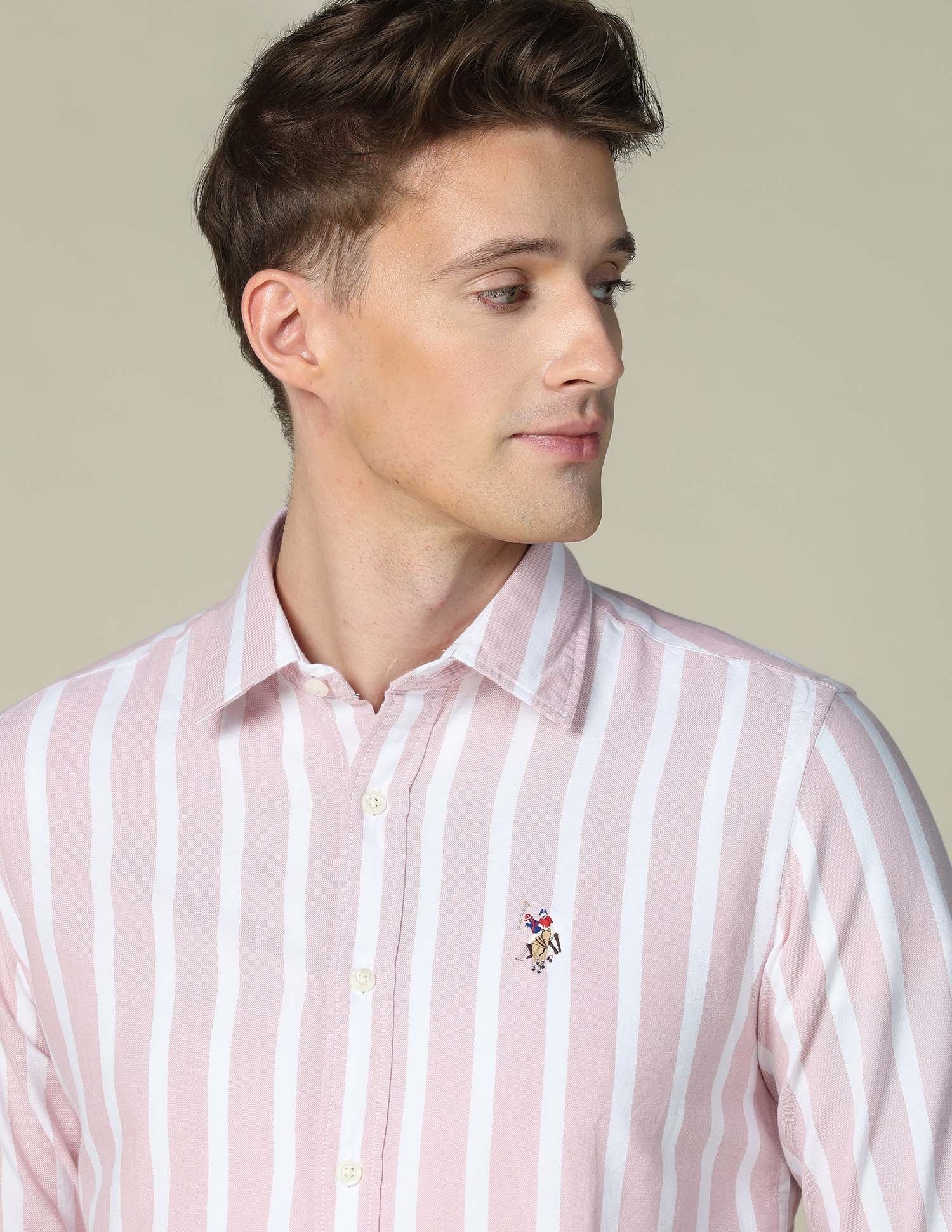 Tailored Fit Oxford Shirt Pink - U.S. POLO ASSN. | Large