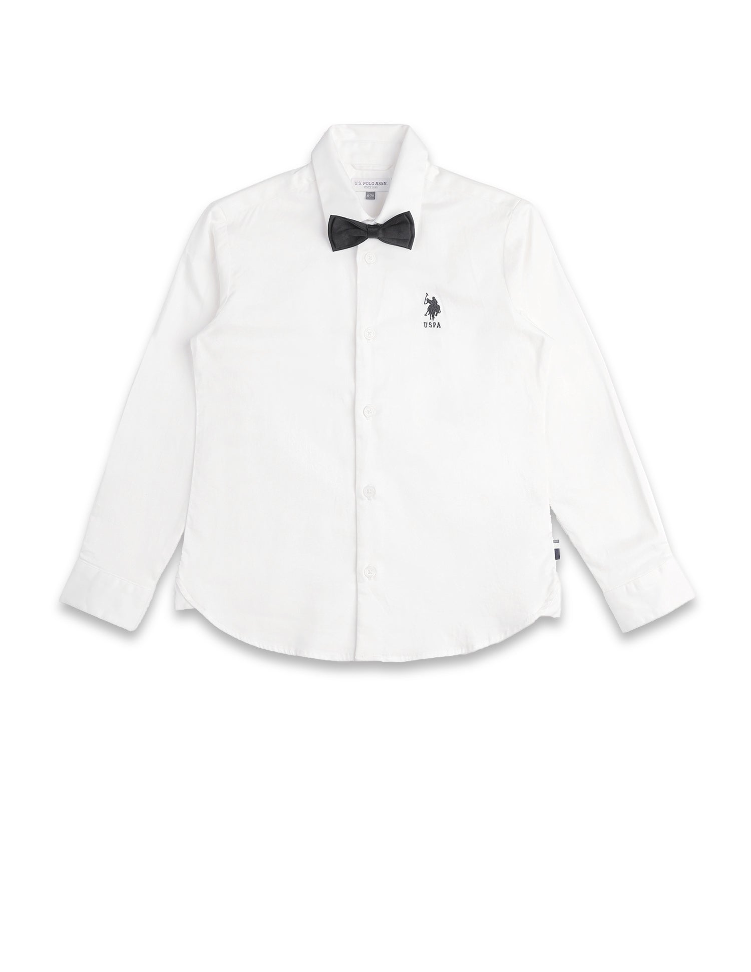 Boys Poplin Bow Tie Shirt White - U.S. POLO ASSN. | Large