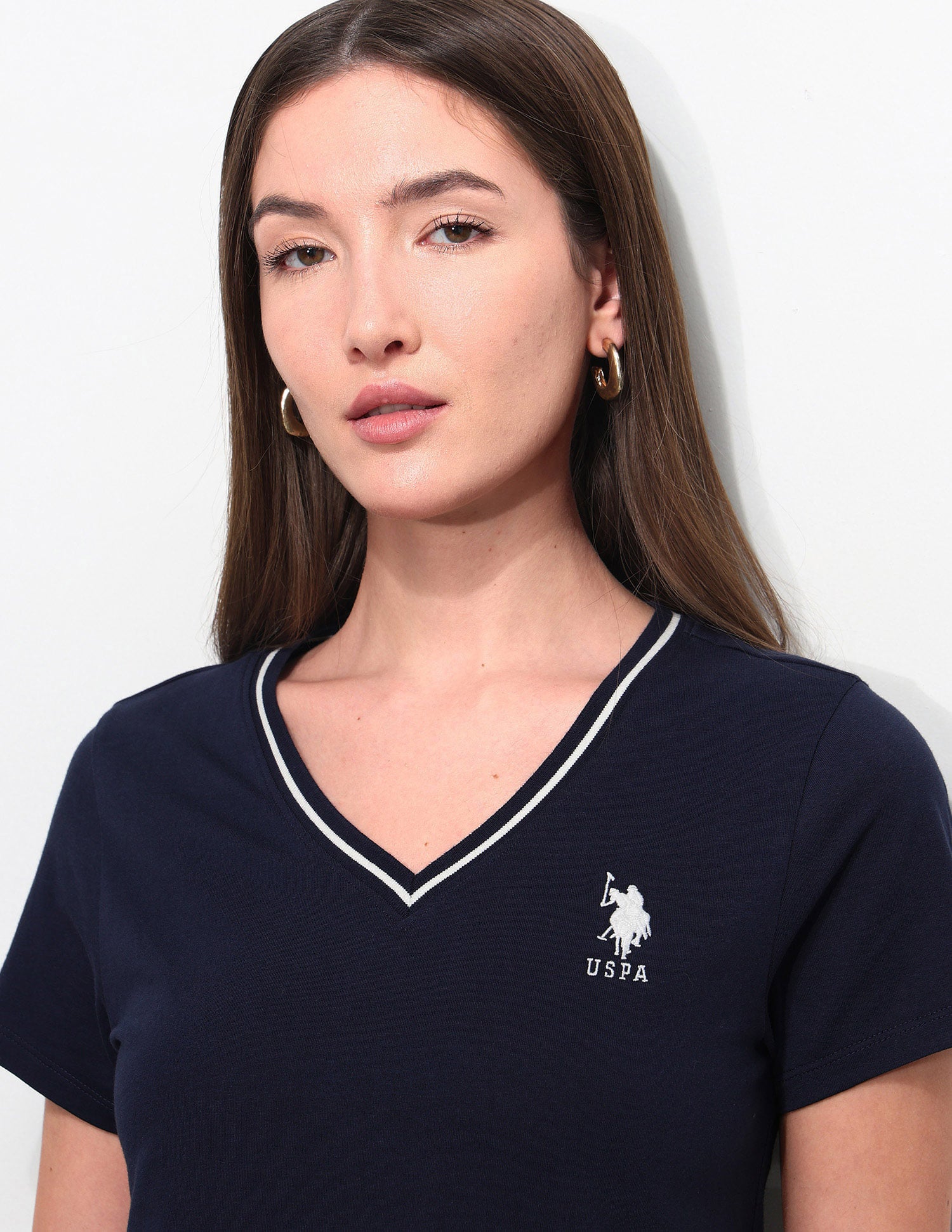 Regular Fit Solid T-Shirt Navy - U.S. Polo Assn. India | Large