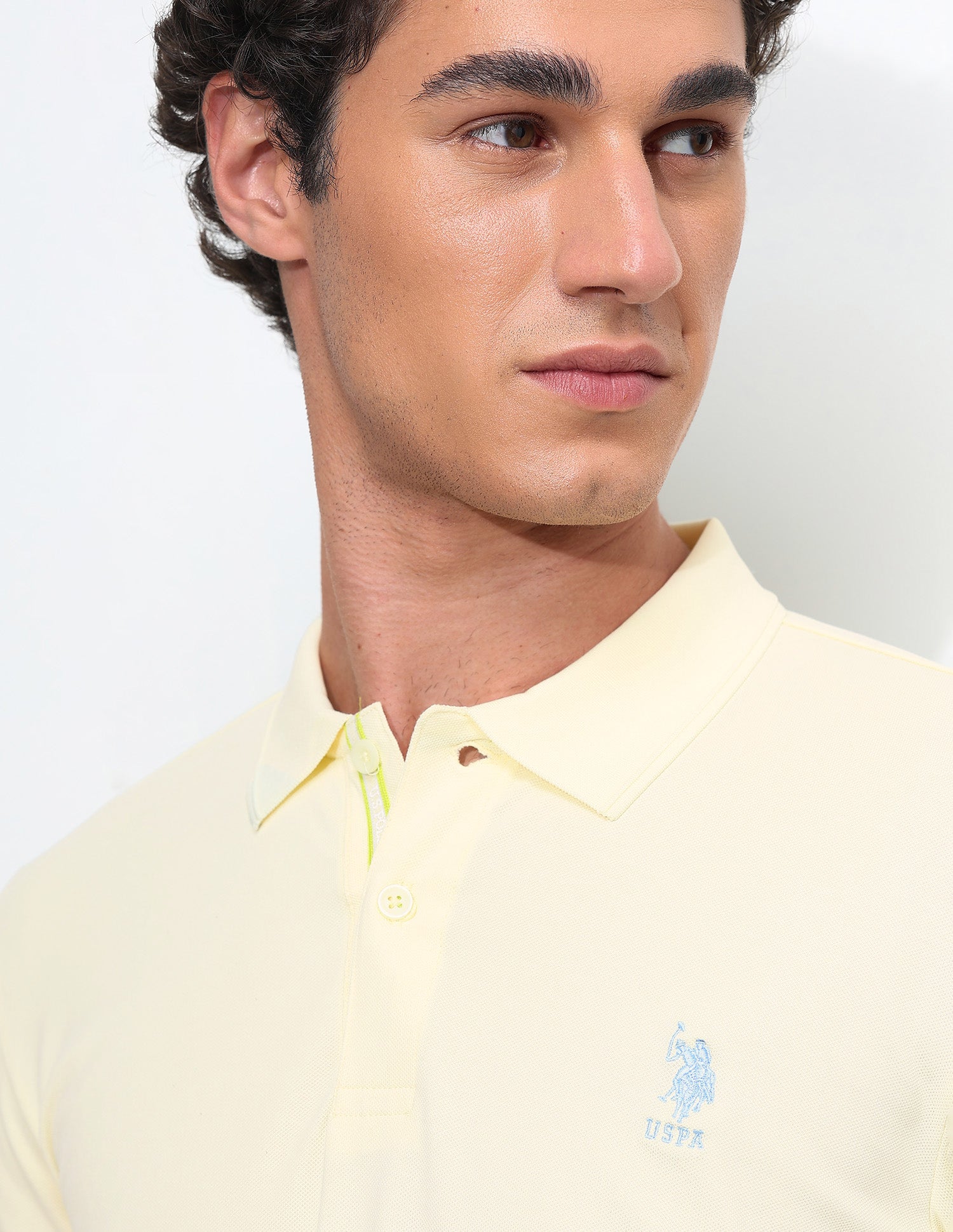 Solid Slim Fit Polo Shirt Yellow - U.S. Polo Assn. India | Large