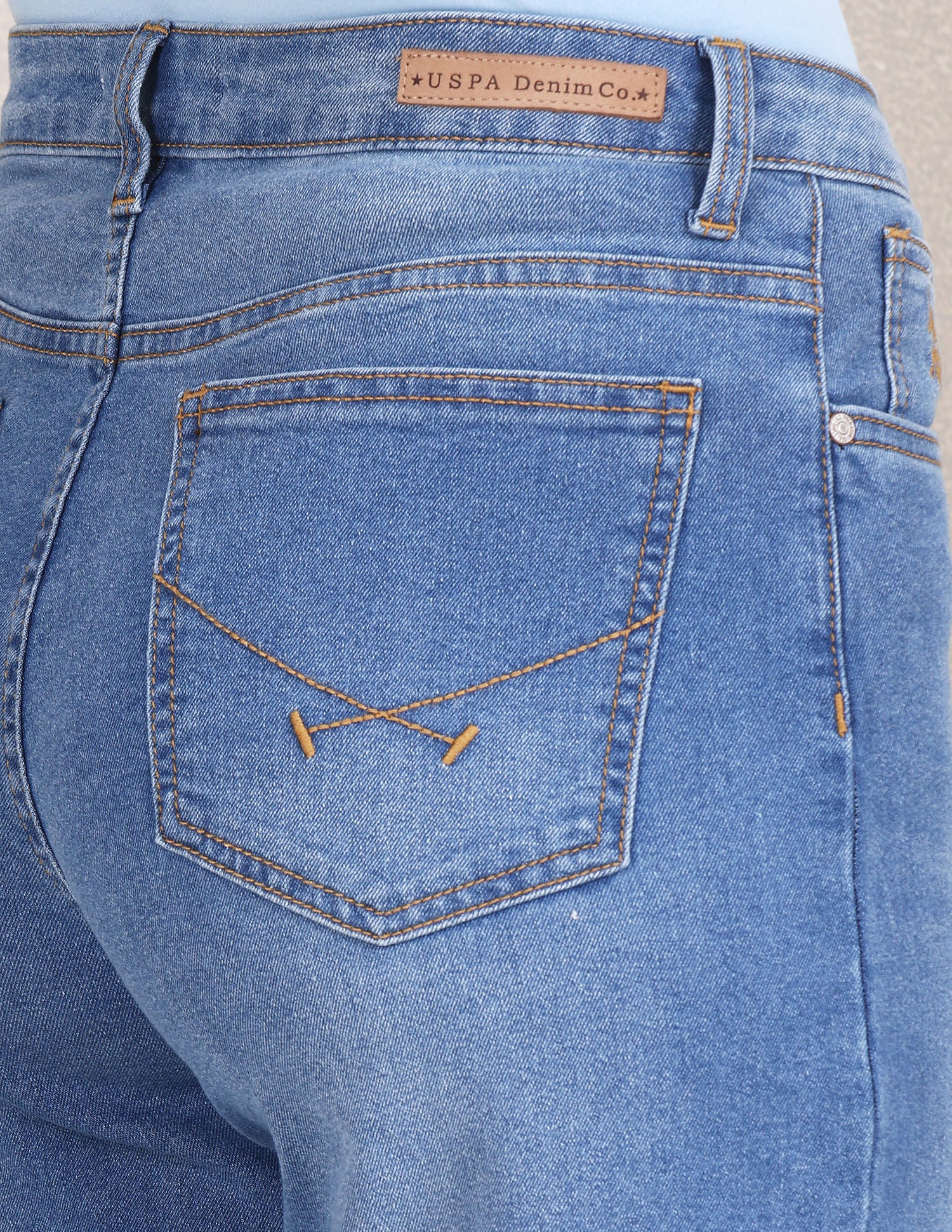 High Rise Wide Leg Jeans Blue - U.S. POLO ASSN. | Large