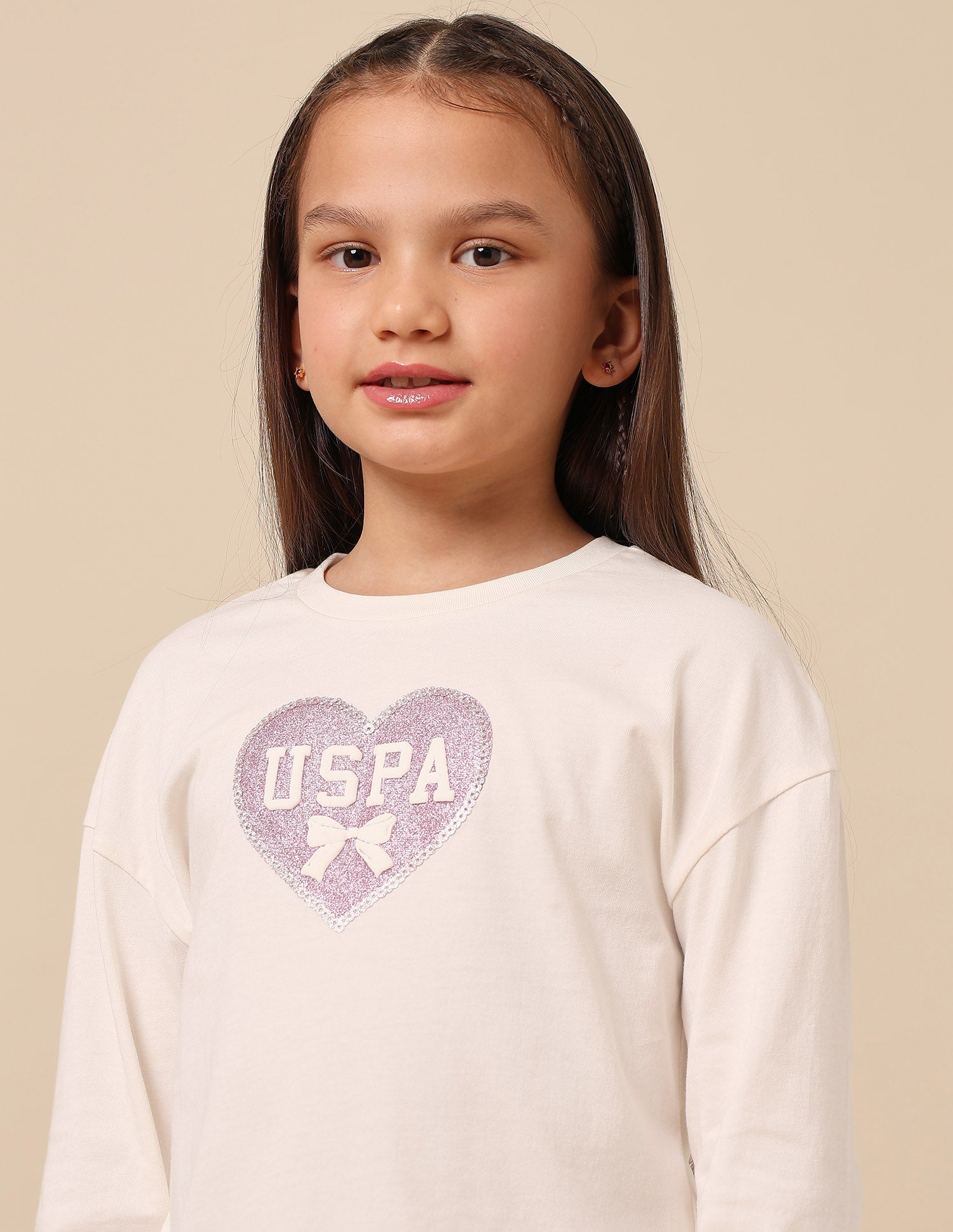 Girls Brand Printed Top Off White - U.S. POLO ASSN. | Large