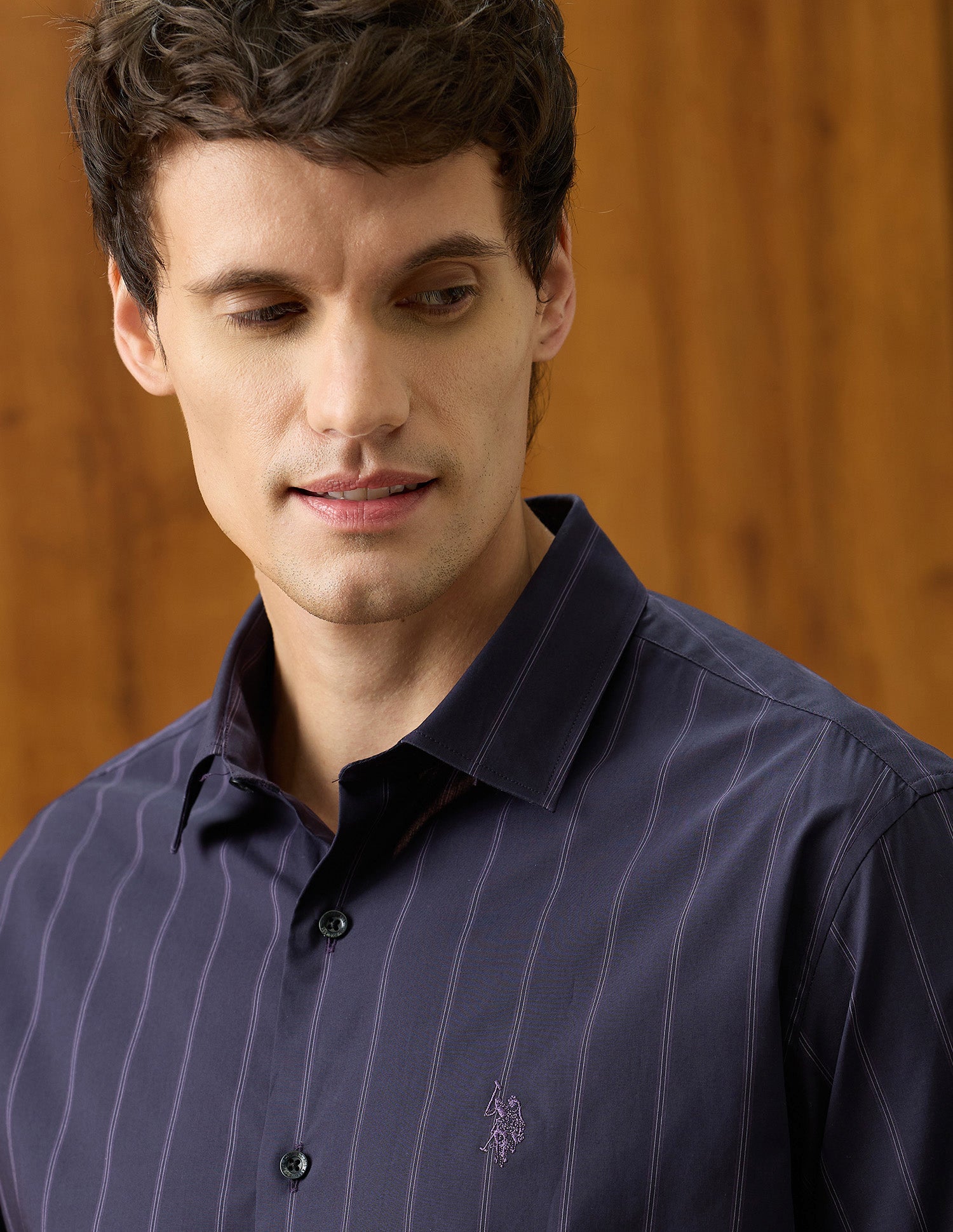 Poplin Plaid Checked Shirt Dark Purple - U.S. Polo Assn. India | Large
