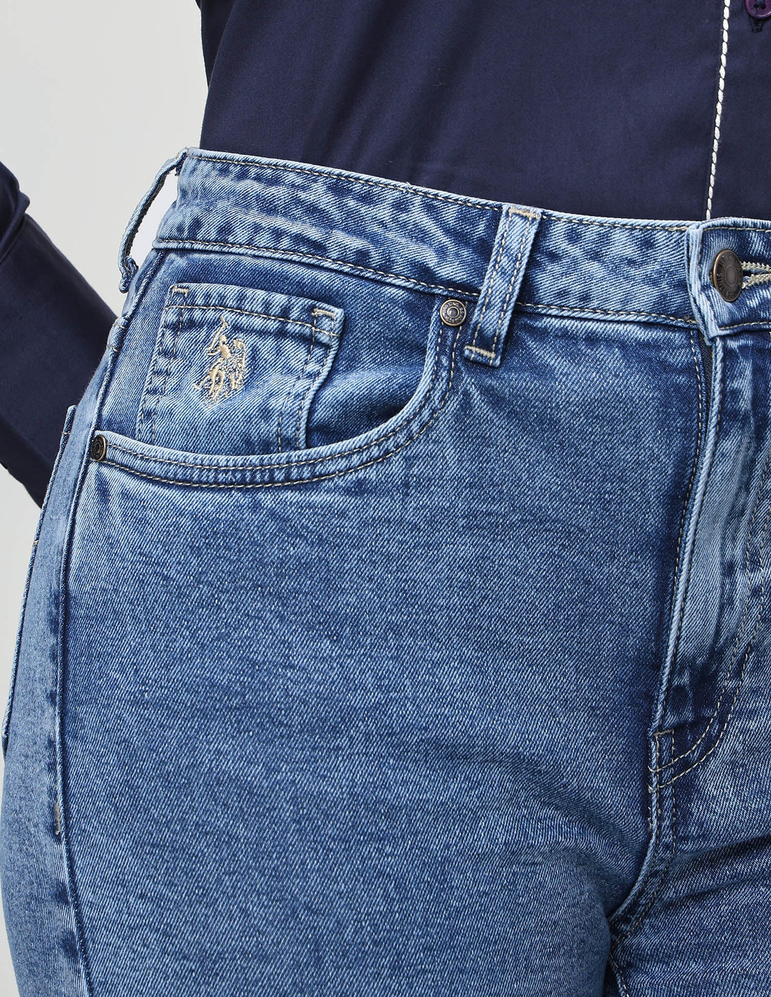 High Rise Bootcut Fit Jeans Dark Blue - U.S. Polo Assn. India | Large