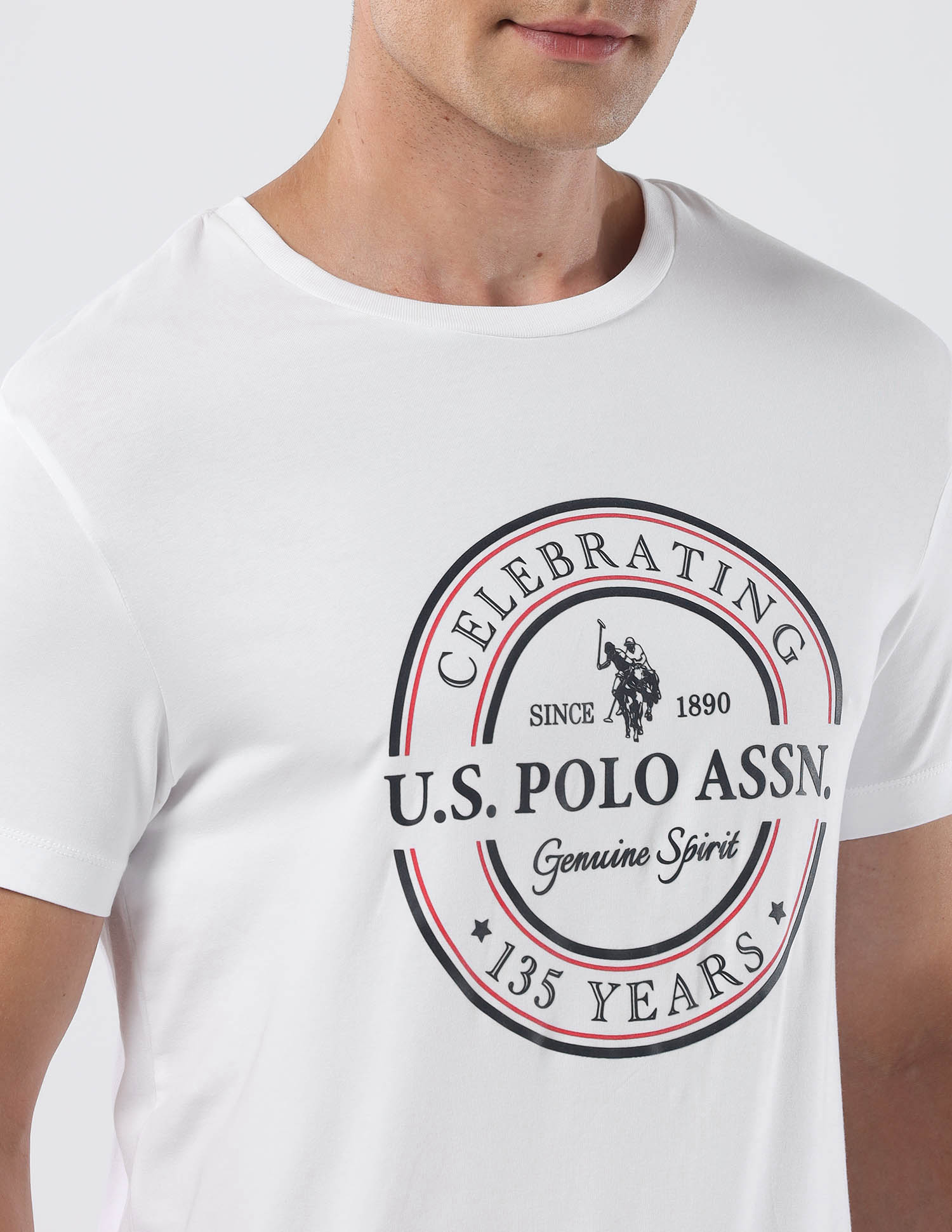 Brand Printed 135 Anniversary T-Shirt White - U.S. Polo Assn. India | Large