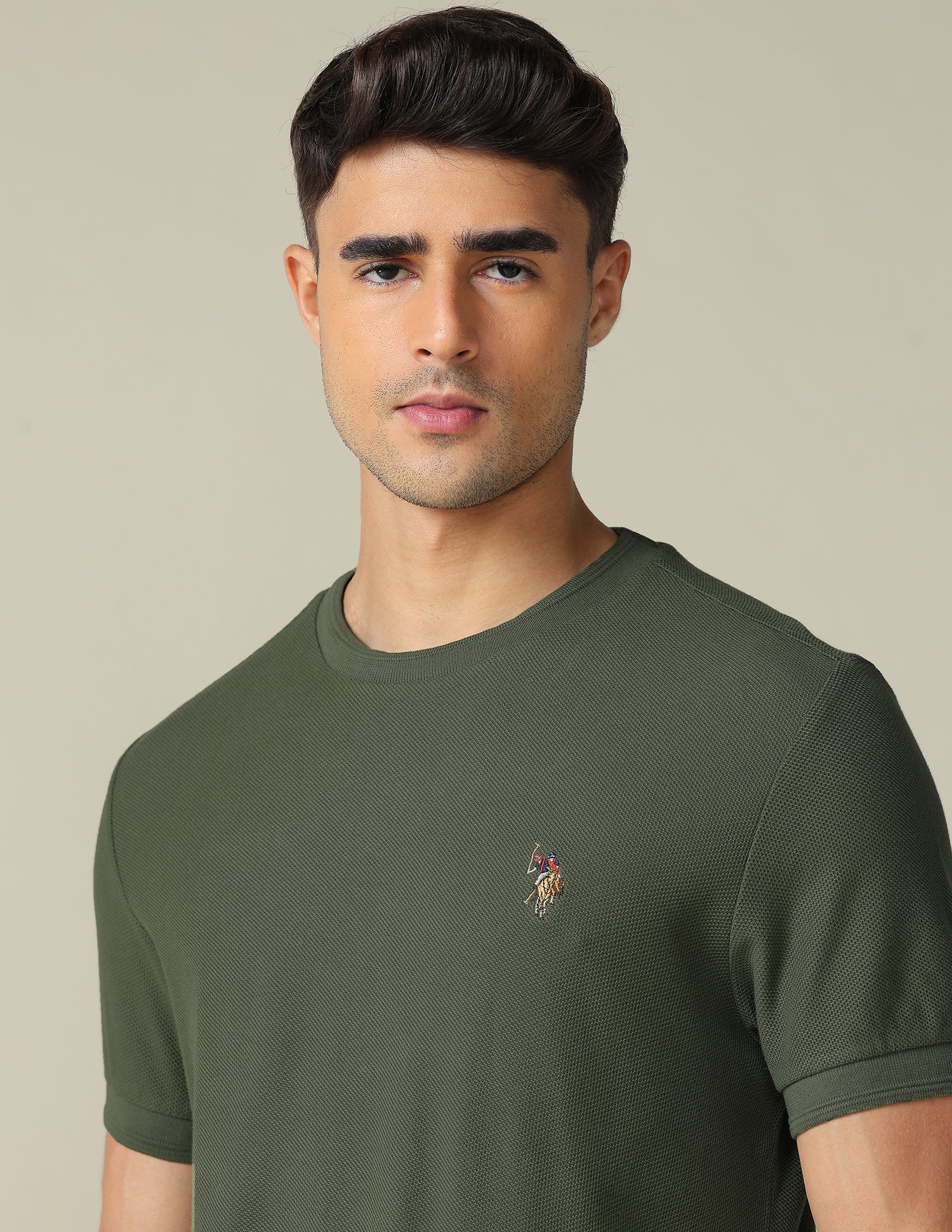 Pure Cotton Muscle Fit T- Shirt Olive - U.S. POLO ASSN. | Large