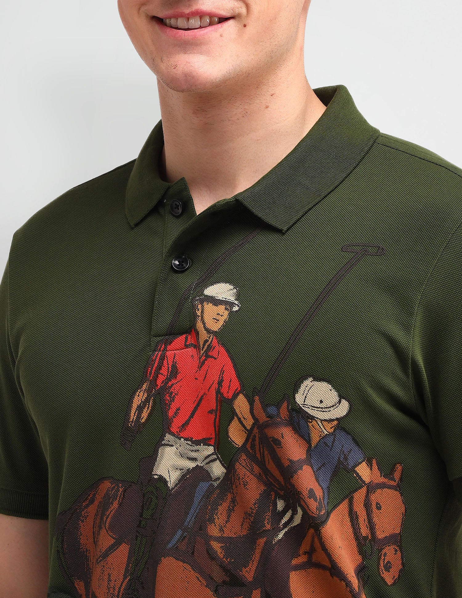 Outdoor Muscle Fit Brand Polo Shirt Dark Green - U.S. POLO ASSN. | Large