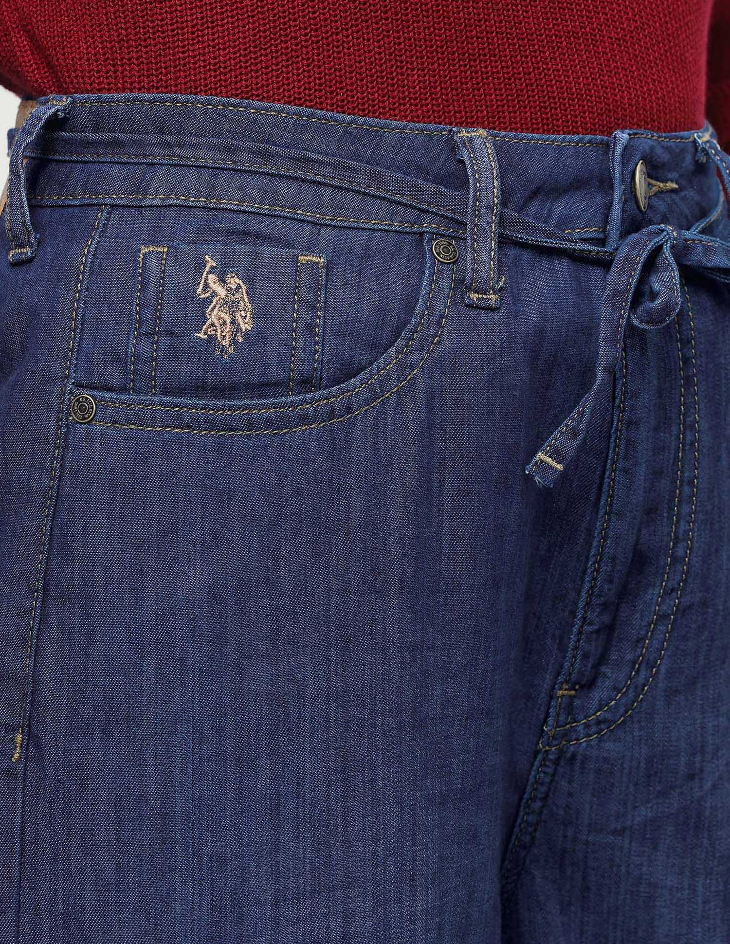 Wide Leg Fit Blue Jeans Dark Blue - U.S. Polo Assn. India | Large