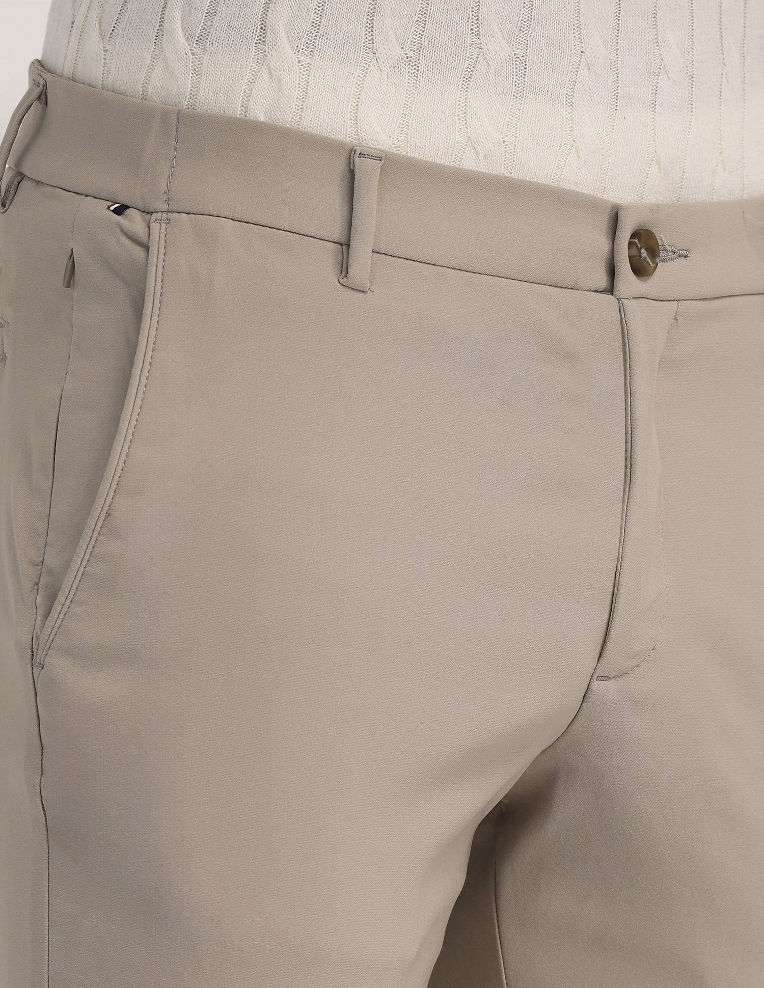 Austin Slim Fit Techverse Trousers Beige - U.S. Polo Assn. India | Large