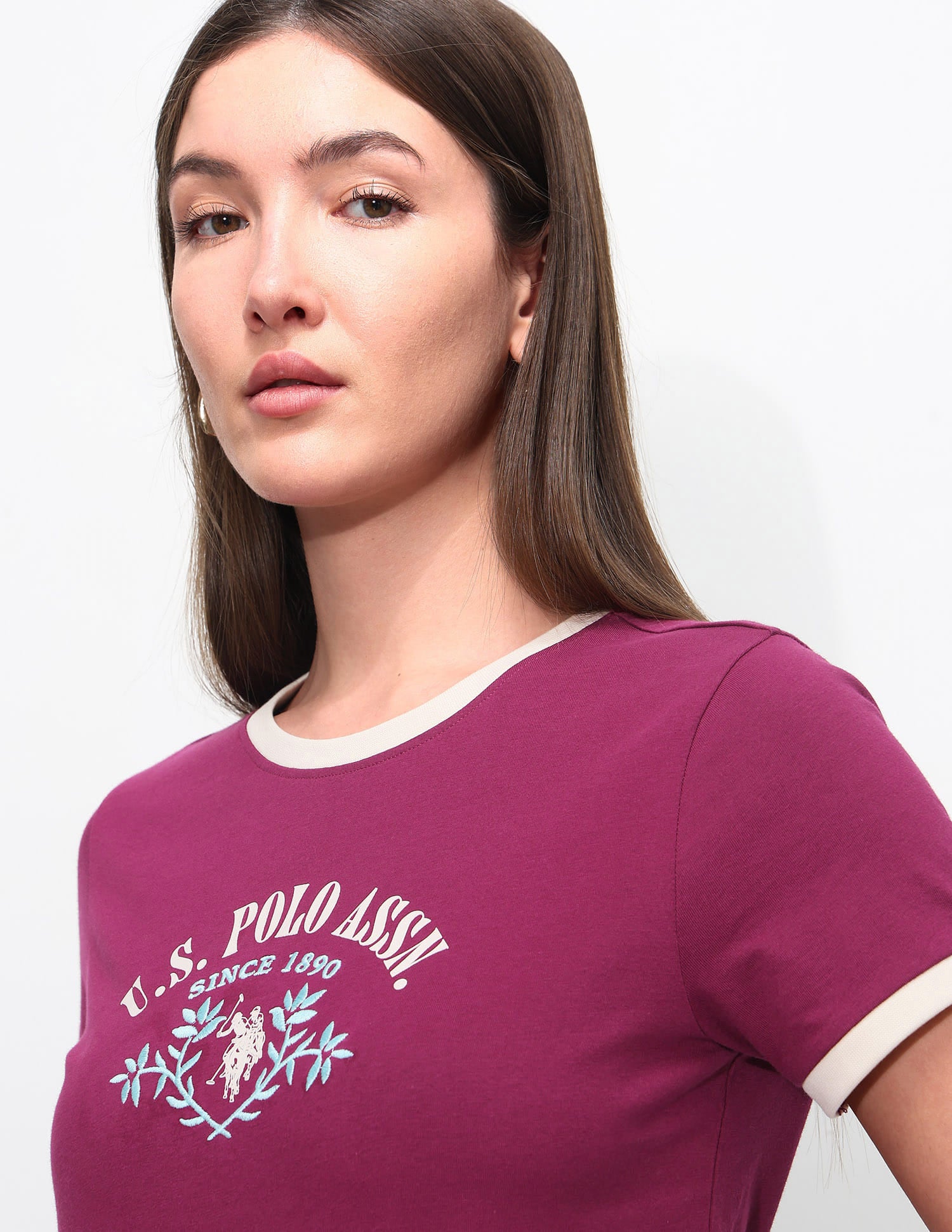 Regular Fit Brand Printed T-Shirt Wine - U.S. Polo Assn. India | Large