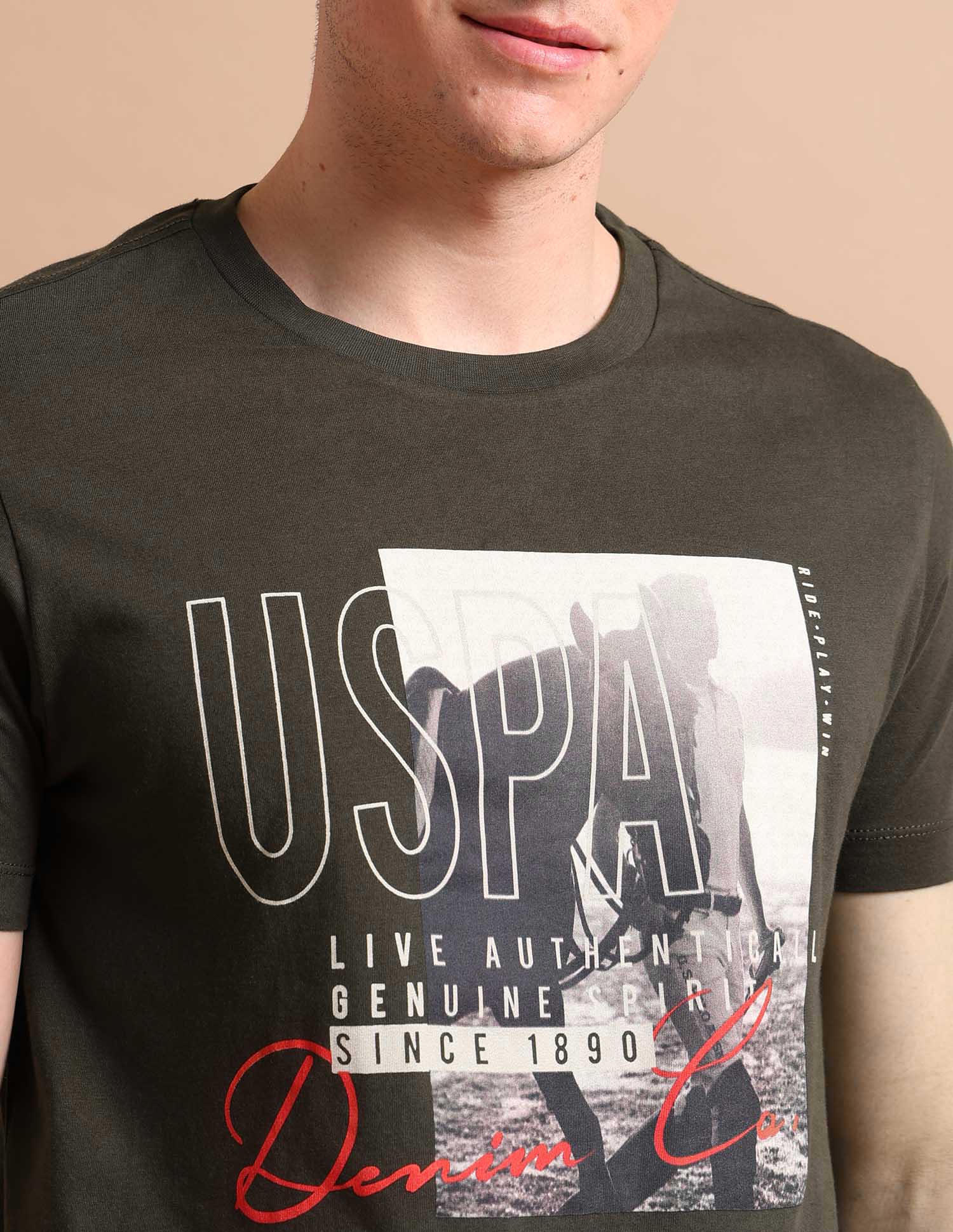 Photo Print T-Shirt Olive - U.S. POLO ASSN. | Large