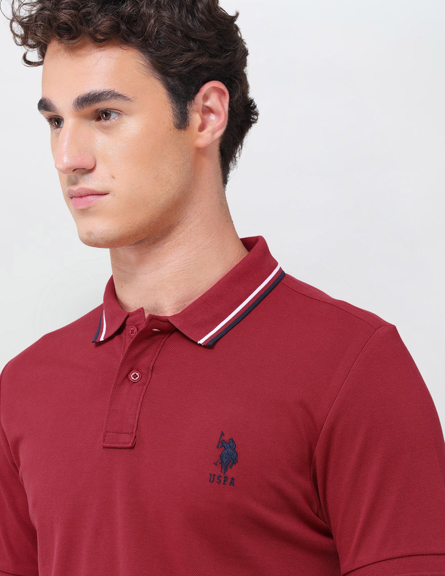 Solid Regular Fit Polo Shirt Red - U.S. Polo Assn. India | Large