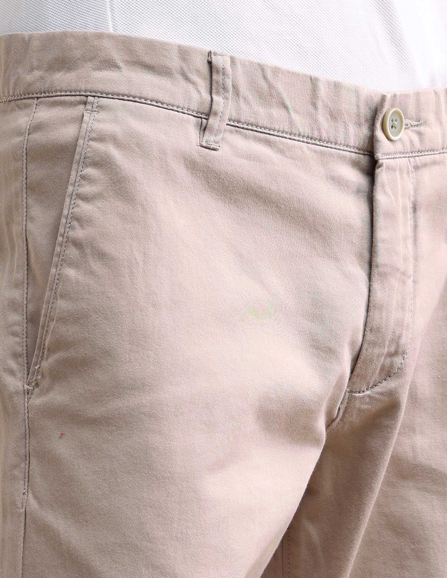 Denver Slim Fit Cotton Stretch Solid Signature Chinos Stone - U.S. POLO ASSN. | Large