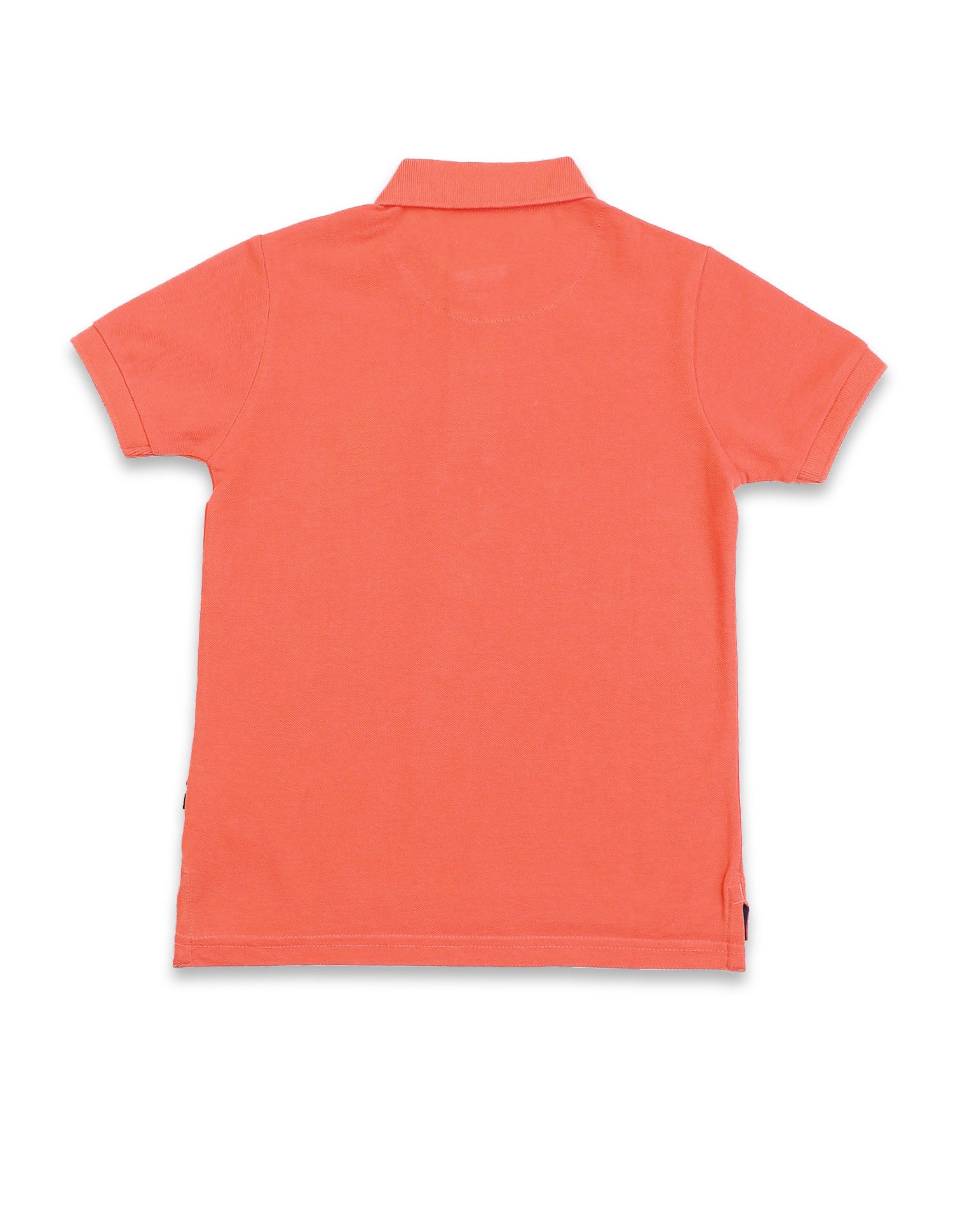 Ribbed Collar Cotton Polo Shirt Coral - U.S. Polo Assn. India | Large