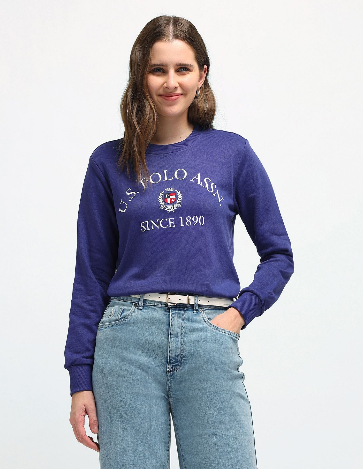 Regular Fit Embroidered Sweatshirt Blue - U.S. POLO ASSN. | Large