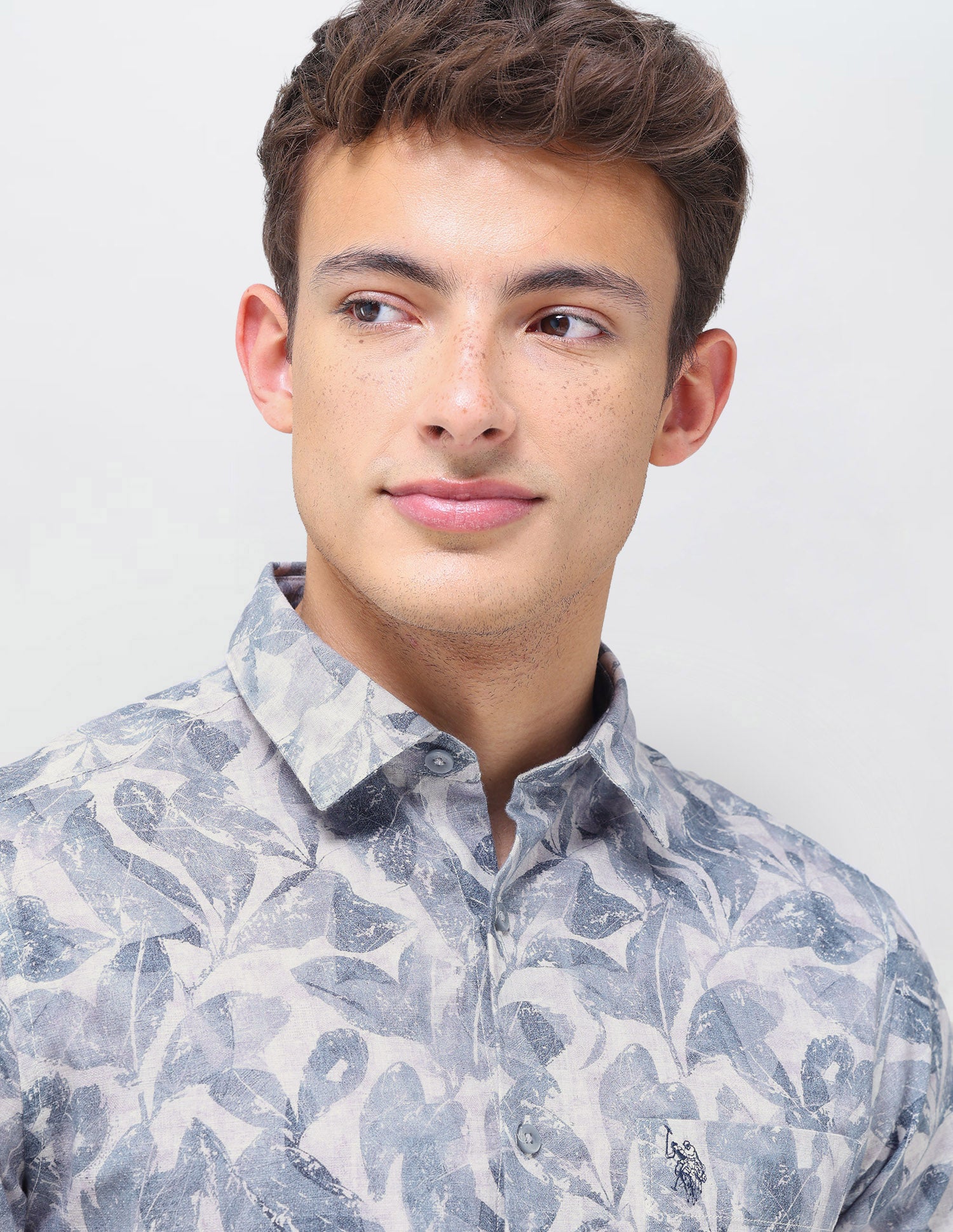 Tropical Printed Regular Fit Shirt Dark Navy - U.S. Polo Assn. India | Large