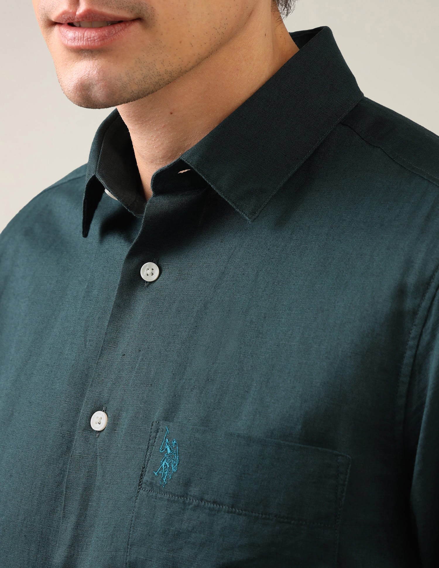 Tailored Fit Regular Shirt Blue - U.S. Polo Assn. India | Large