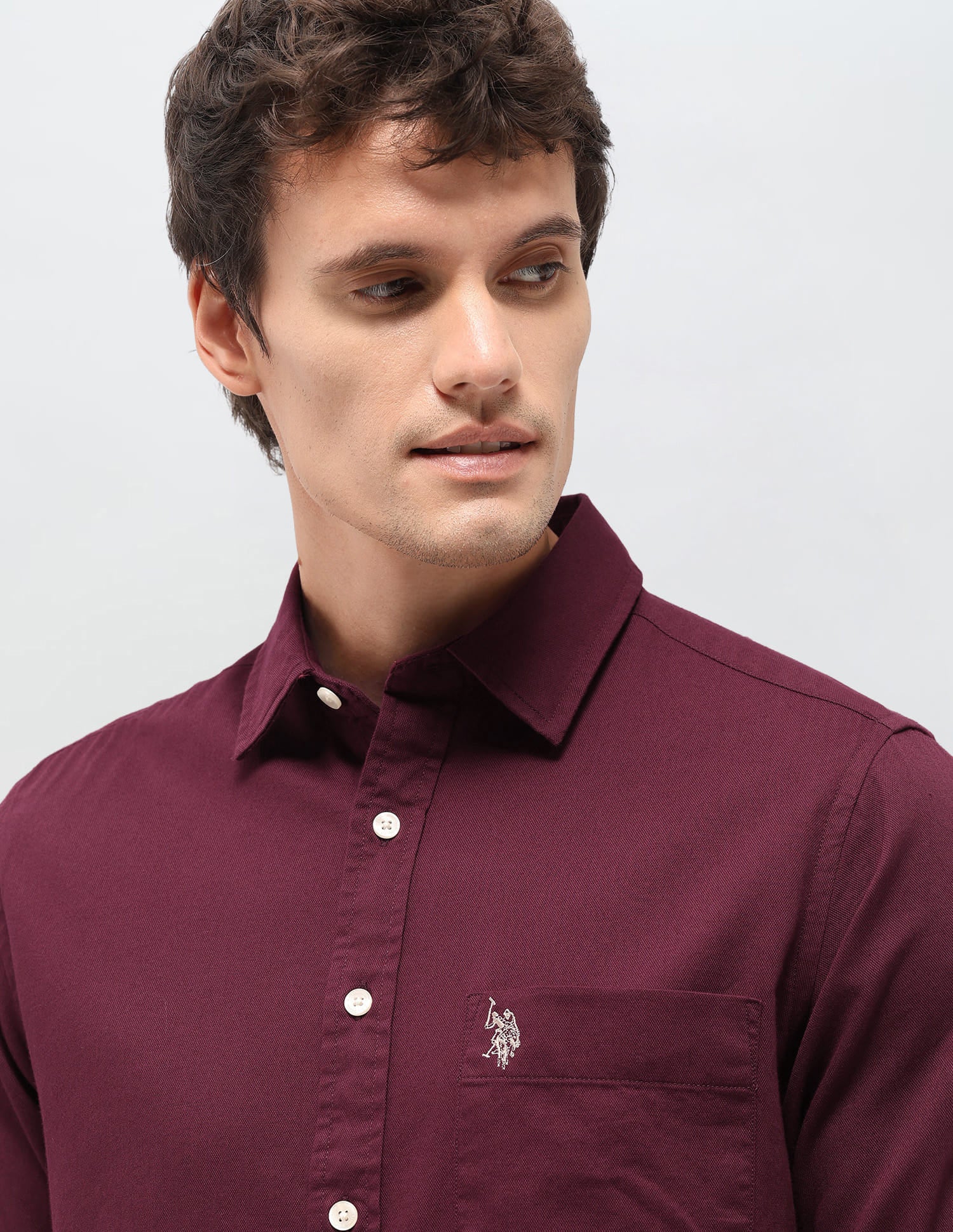 Solid Tailored Fit Shirt Red - U.S. Polo Assn. India | Large