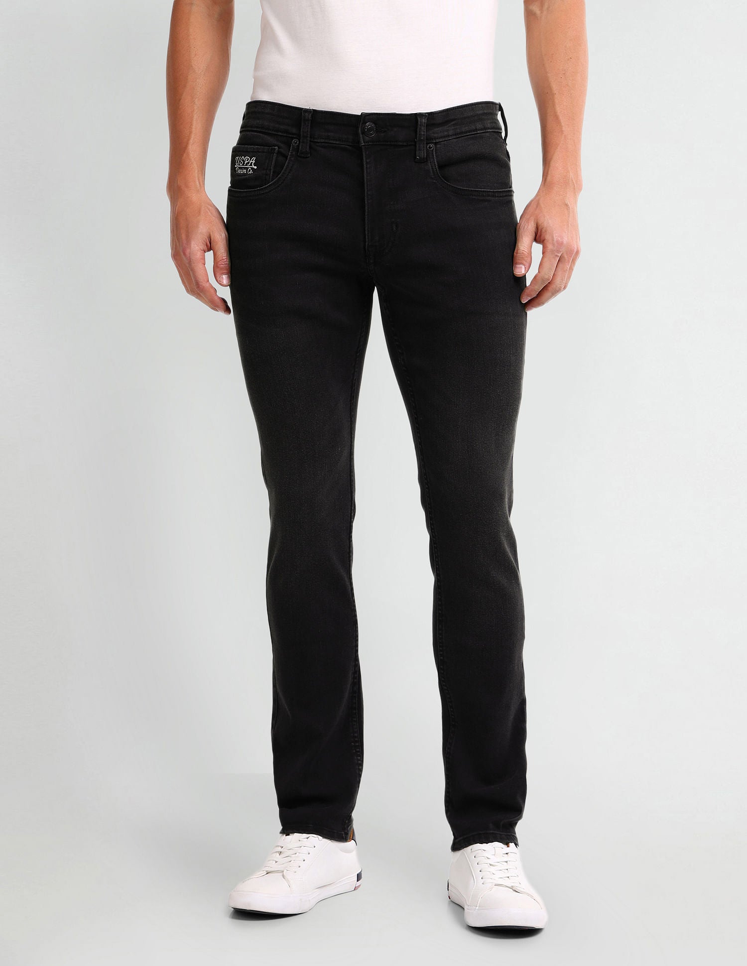 Brandon Slim Tapered Black Jeans Black - U.S. Polo Assn. India | Large