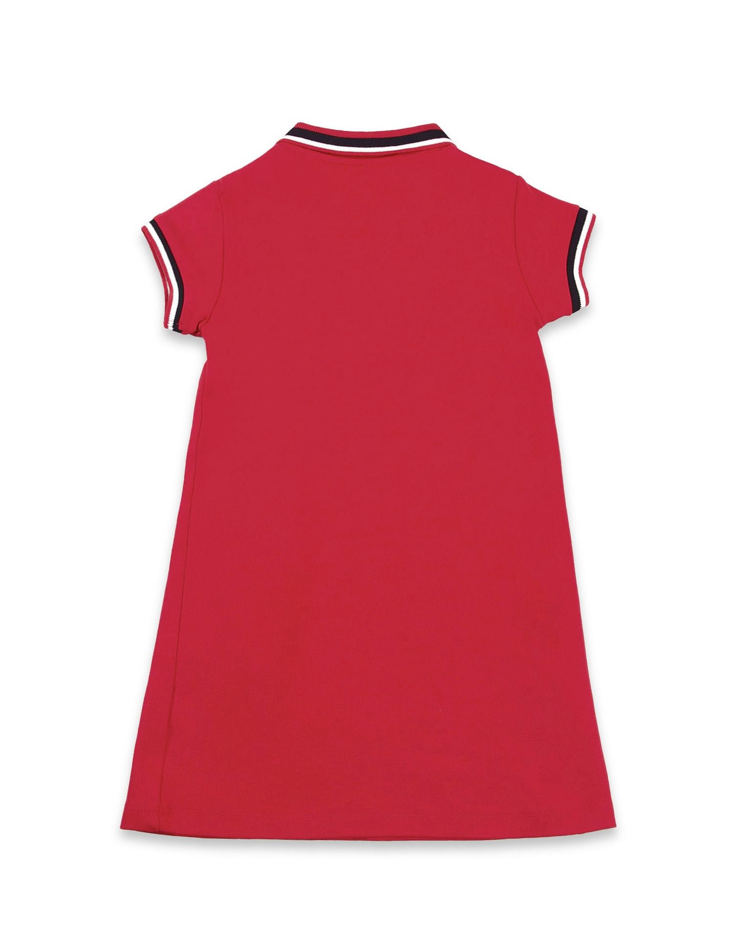Girls Polo Collar Cotton Dress Red - U.S. POLO ASSN. | Large